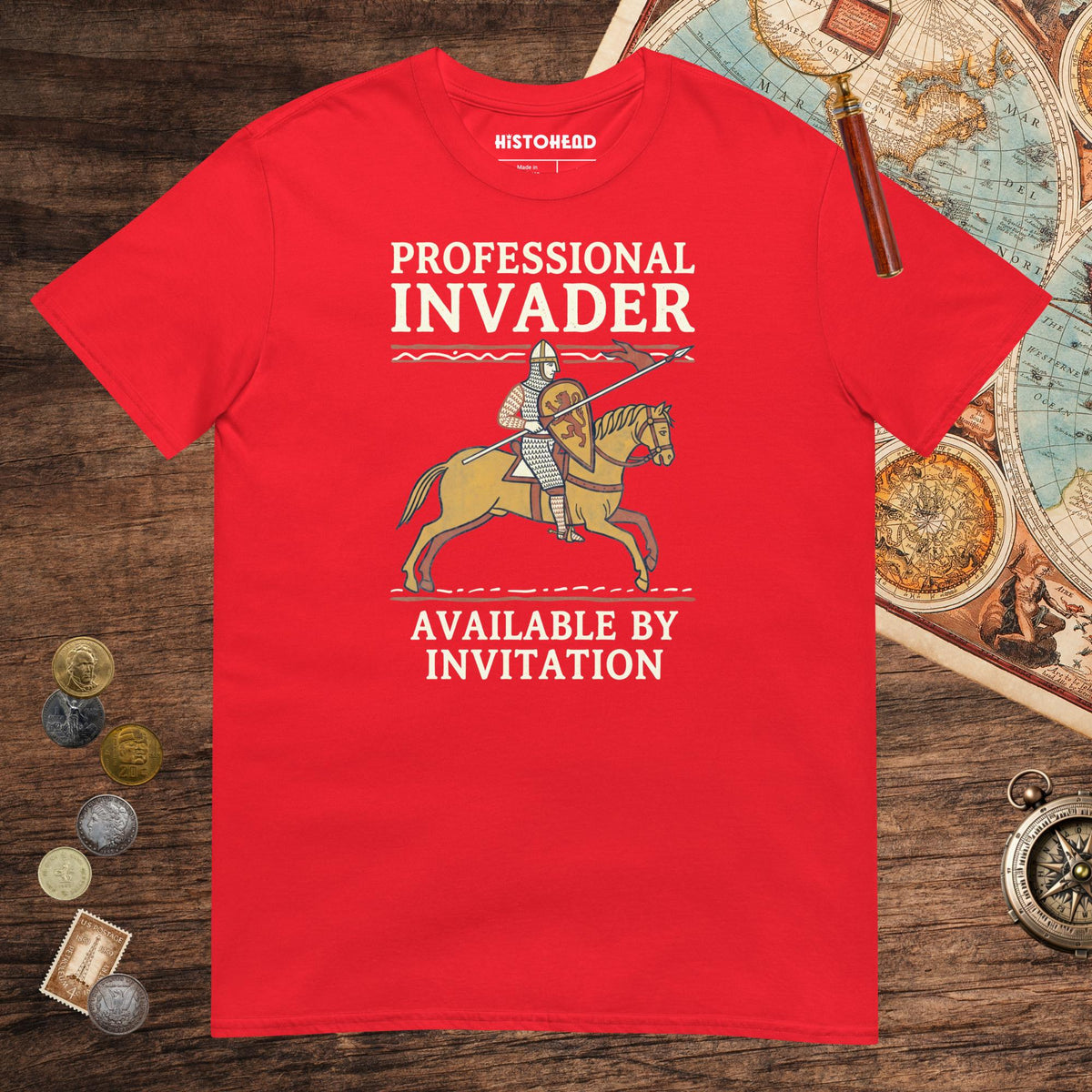 Red Professional Invader Tee - history buff gift by HistoHead