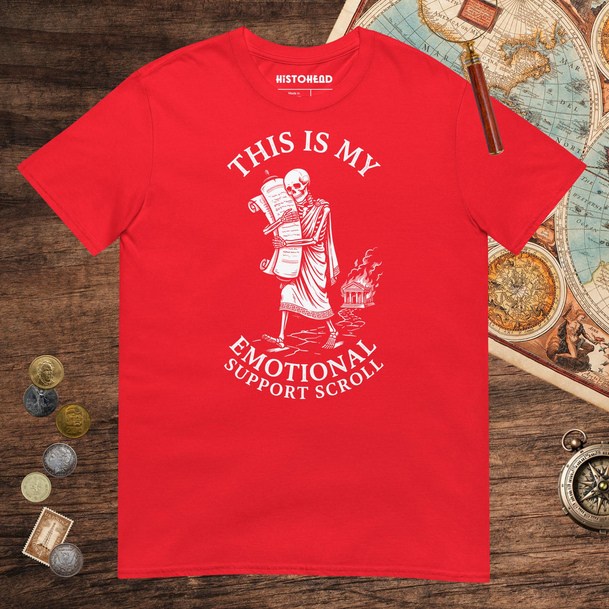 Red Emotional Support Scroll Tee - history buff gift by HistoHead