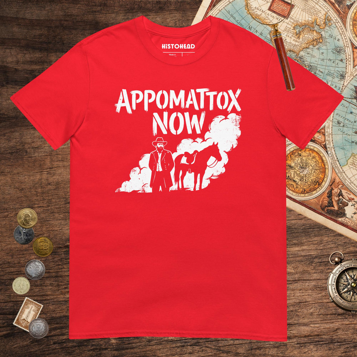 Red Appomattox Now Tee - history buff gift by HistoHead