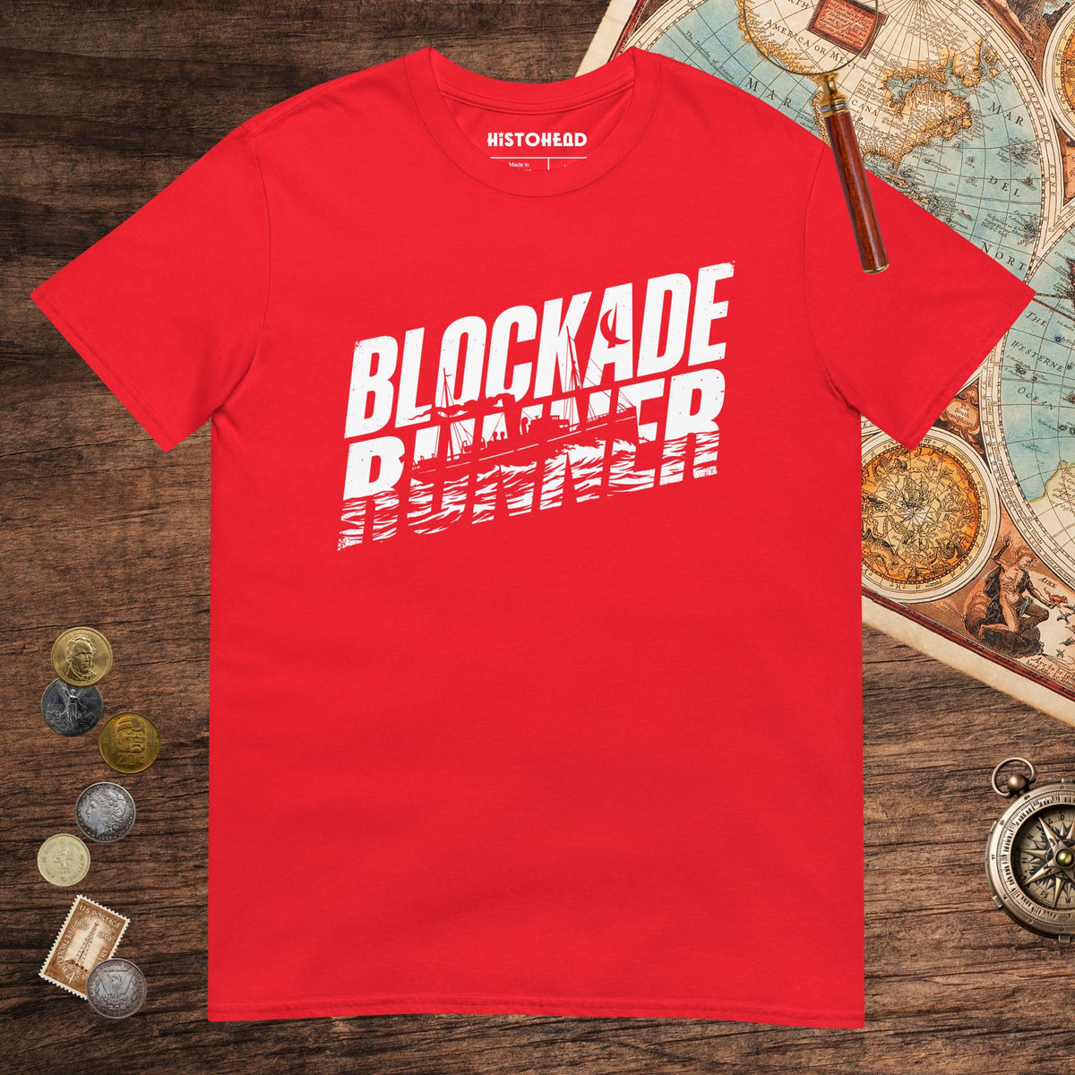Red Blockade Runner Tee - history buff gift by HistoHead