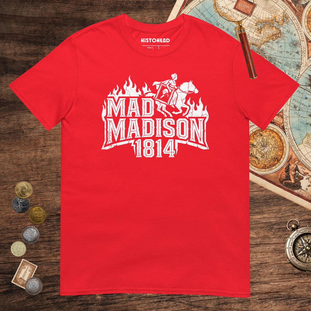 Red Mad Madison Tee - history buff gift by HistoHead