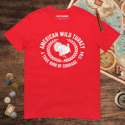 Red American Wild Turkey Tee - history buff gift by HistoHead