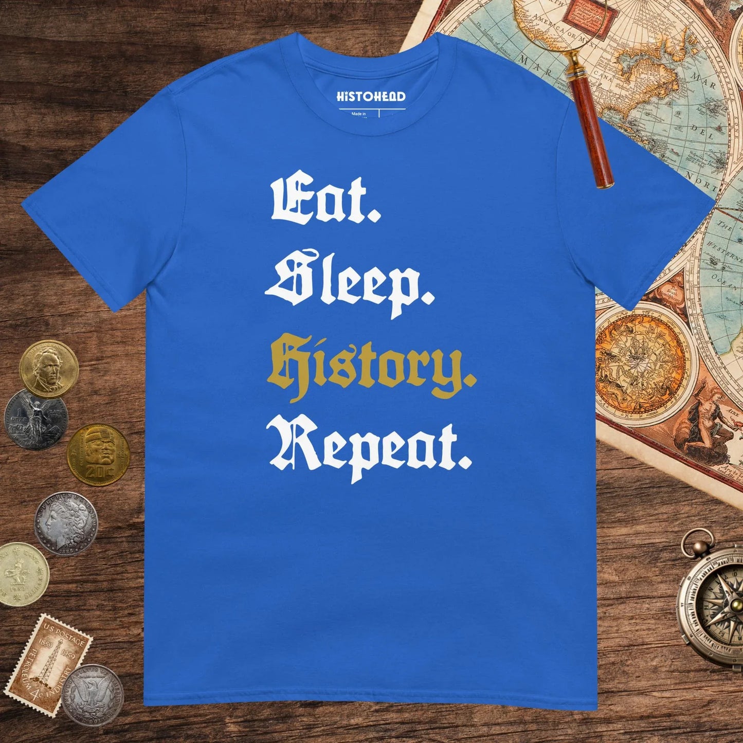 Royal Eat Sleep History Repeat Tee - history buff gift by HistoHead