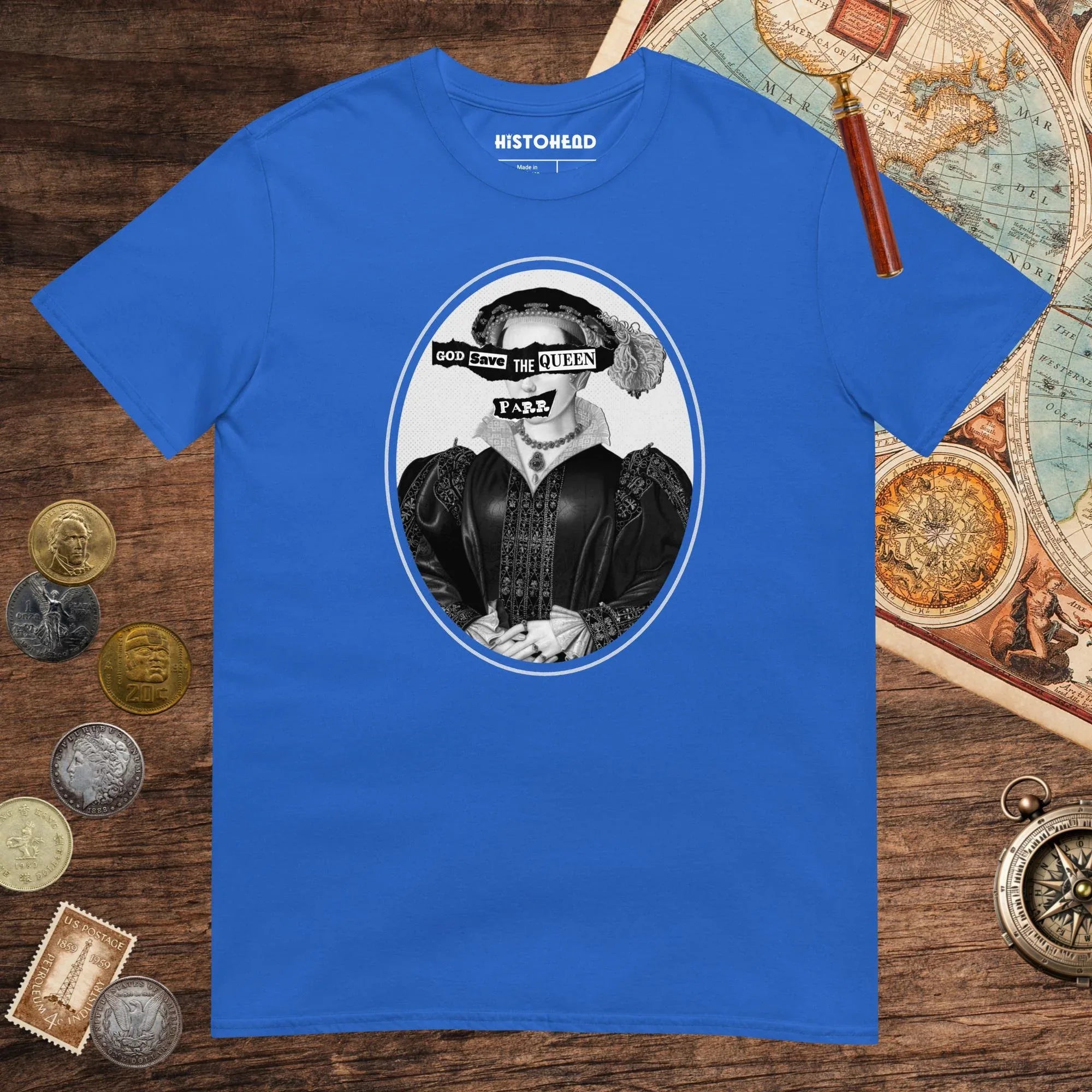 Royal God Save the Queen Catherine Parr Tee - history buff gift by HistoHead