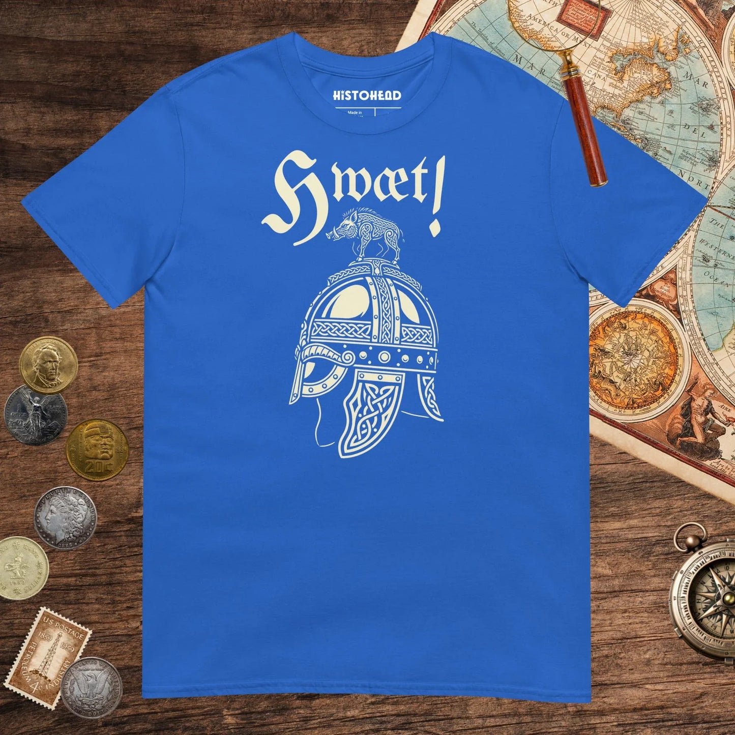 Royal Hwæt Boar-Crested Helmet Tee - history buff gift by HistoHead