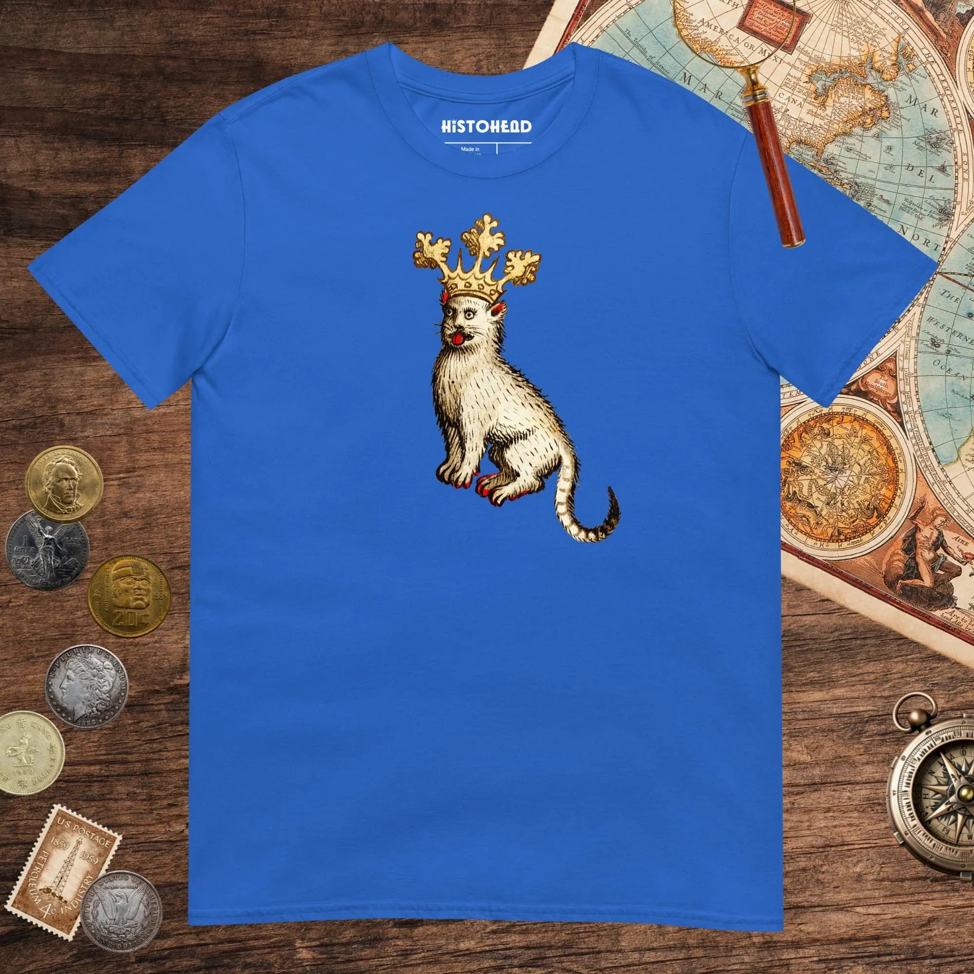 Royal Medieval Cat King Tee - history buff gift by HistoHead