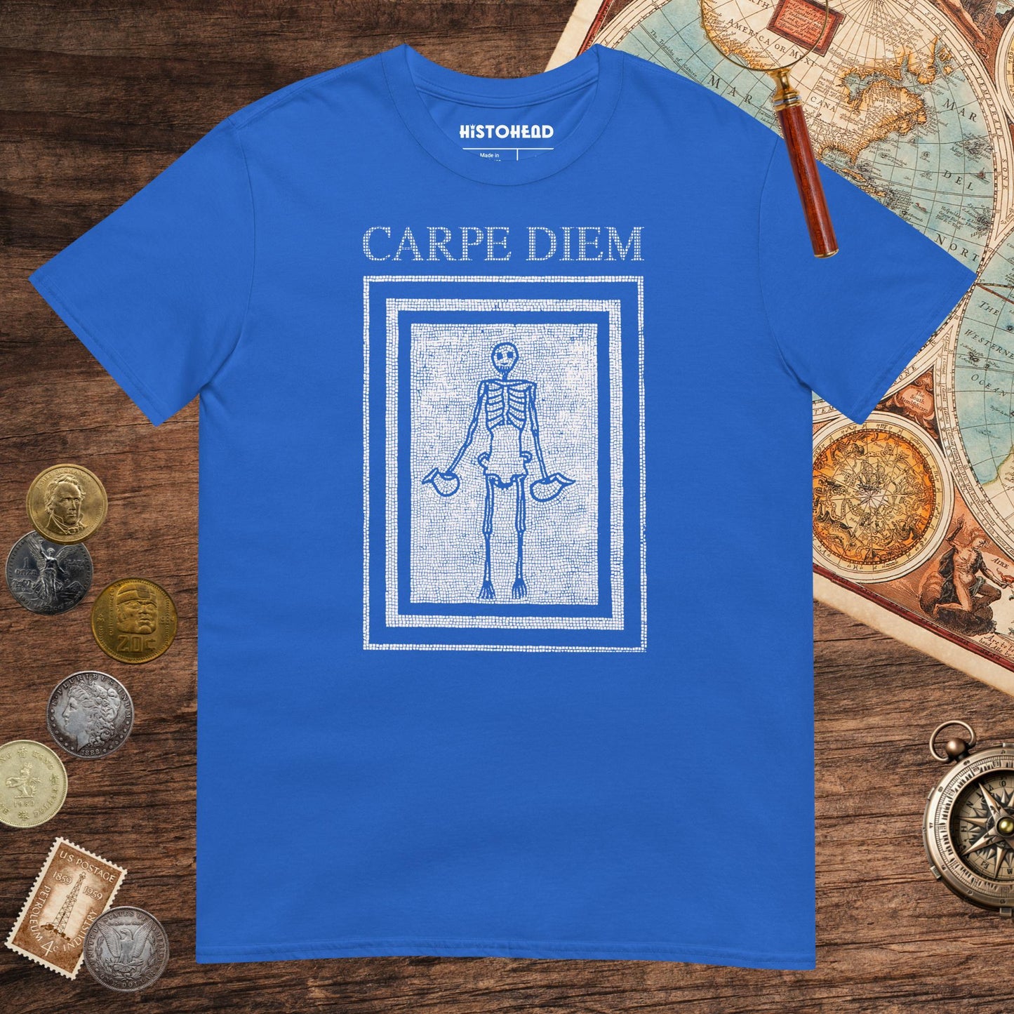 Royal Carpe Diem Skeleton Tee - history buff gift by HistoHead
