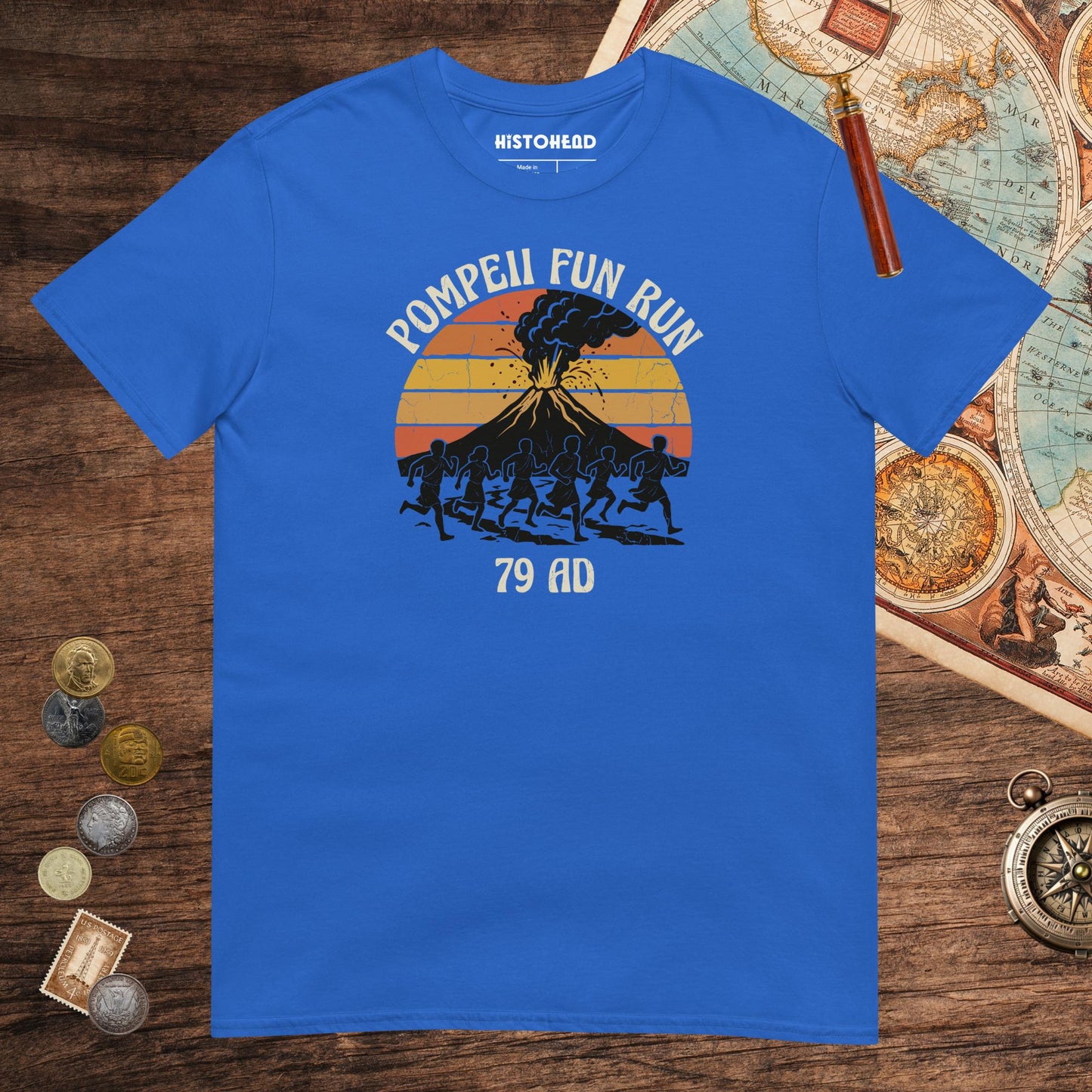 Royal Pompeii Fun Run Retro Tee - history buff gift by HistoHead
