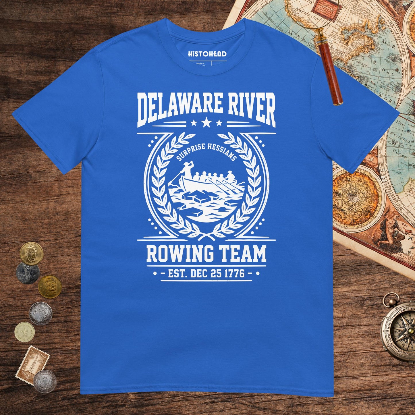 Royal Delaware River Rowing Team Tee - history buff gift by HistoHead