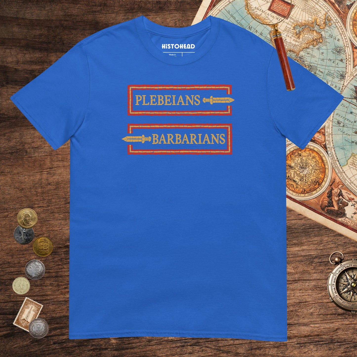 Royal Mosaic Plebeians or Barbarians Tee - history buff gift by HistoHead