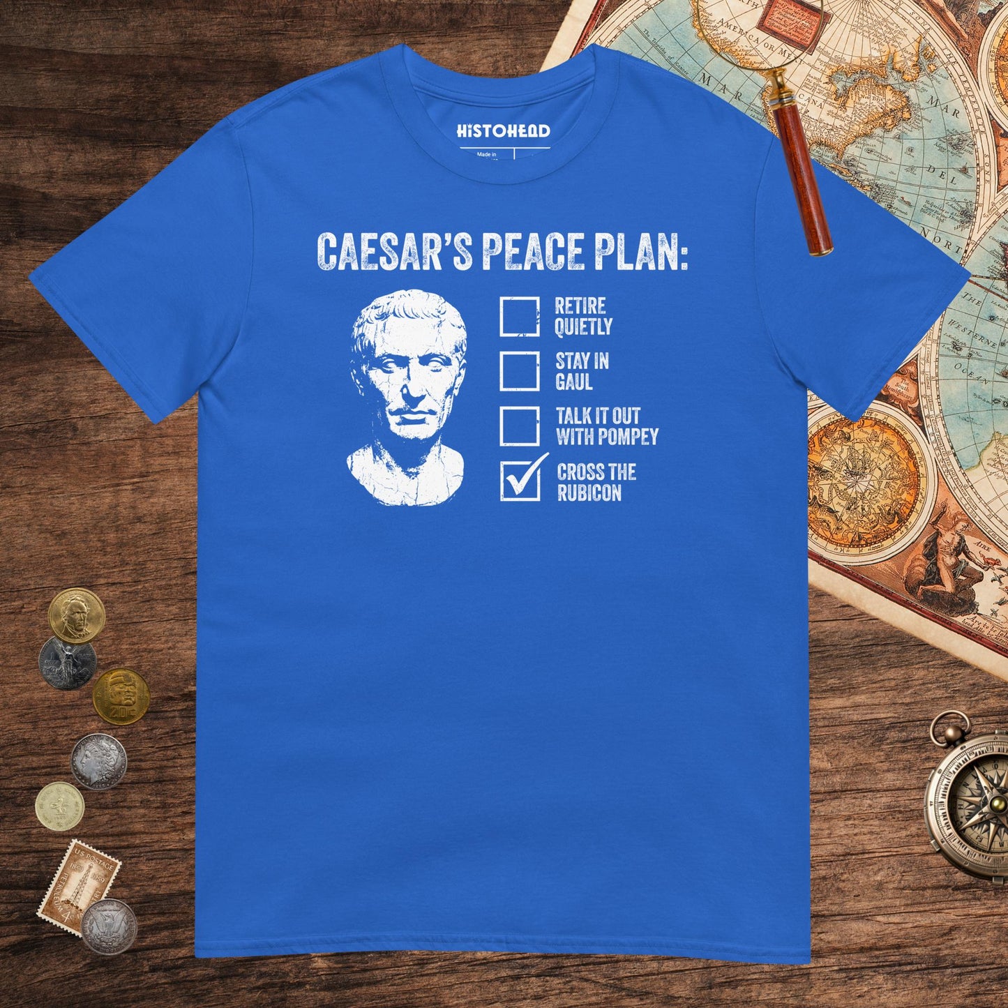 Royal Caesar's Peace Plan Tee - history buff gift by HistoHead