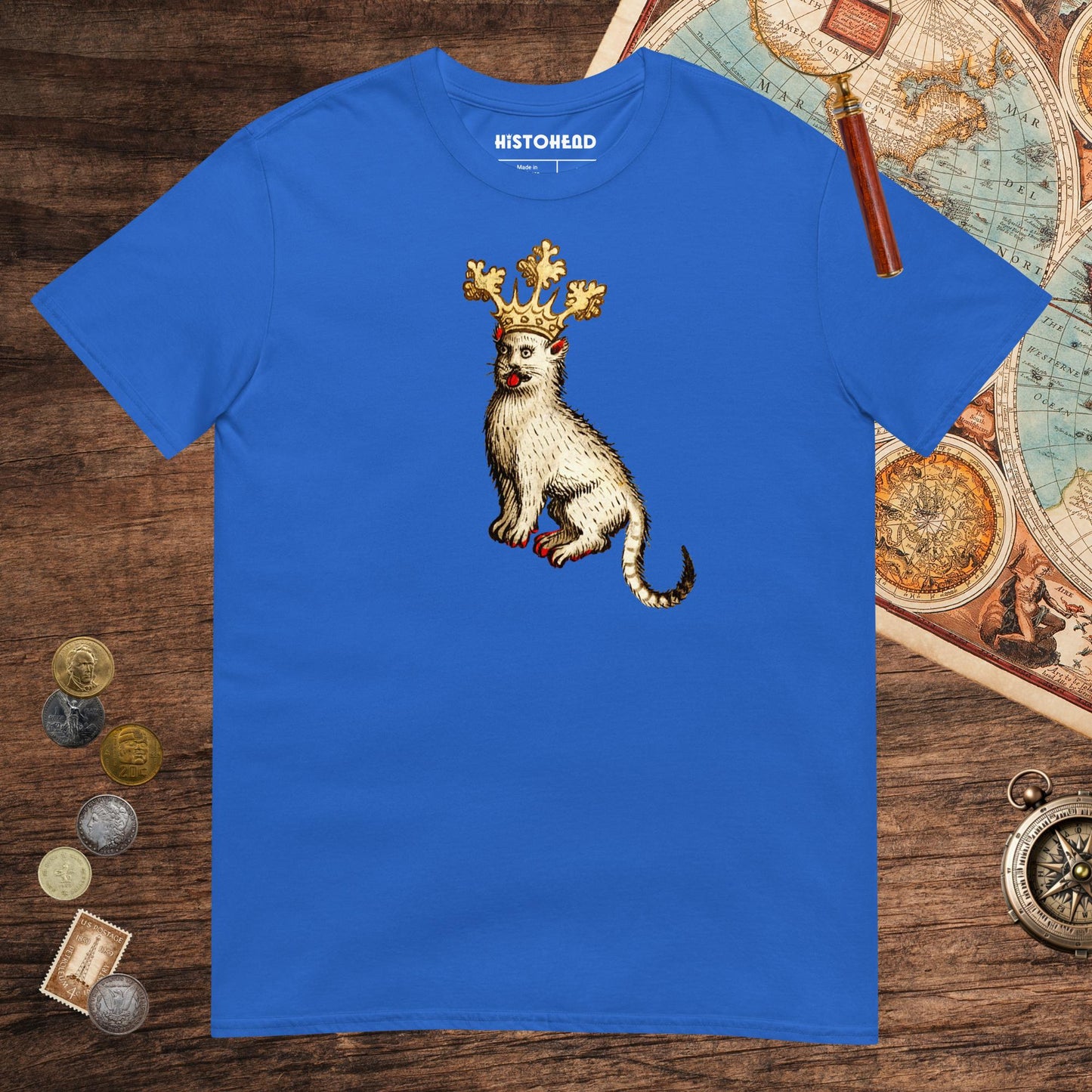 Royal Medieval Cat King Tee - history buff gift by HistoHead