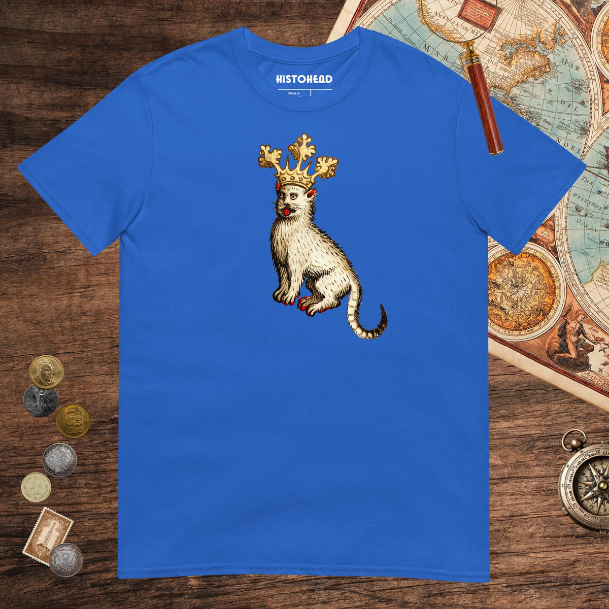 Royal Medieval Cat King Tee - history buff gift by HistoHead