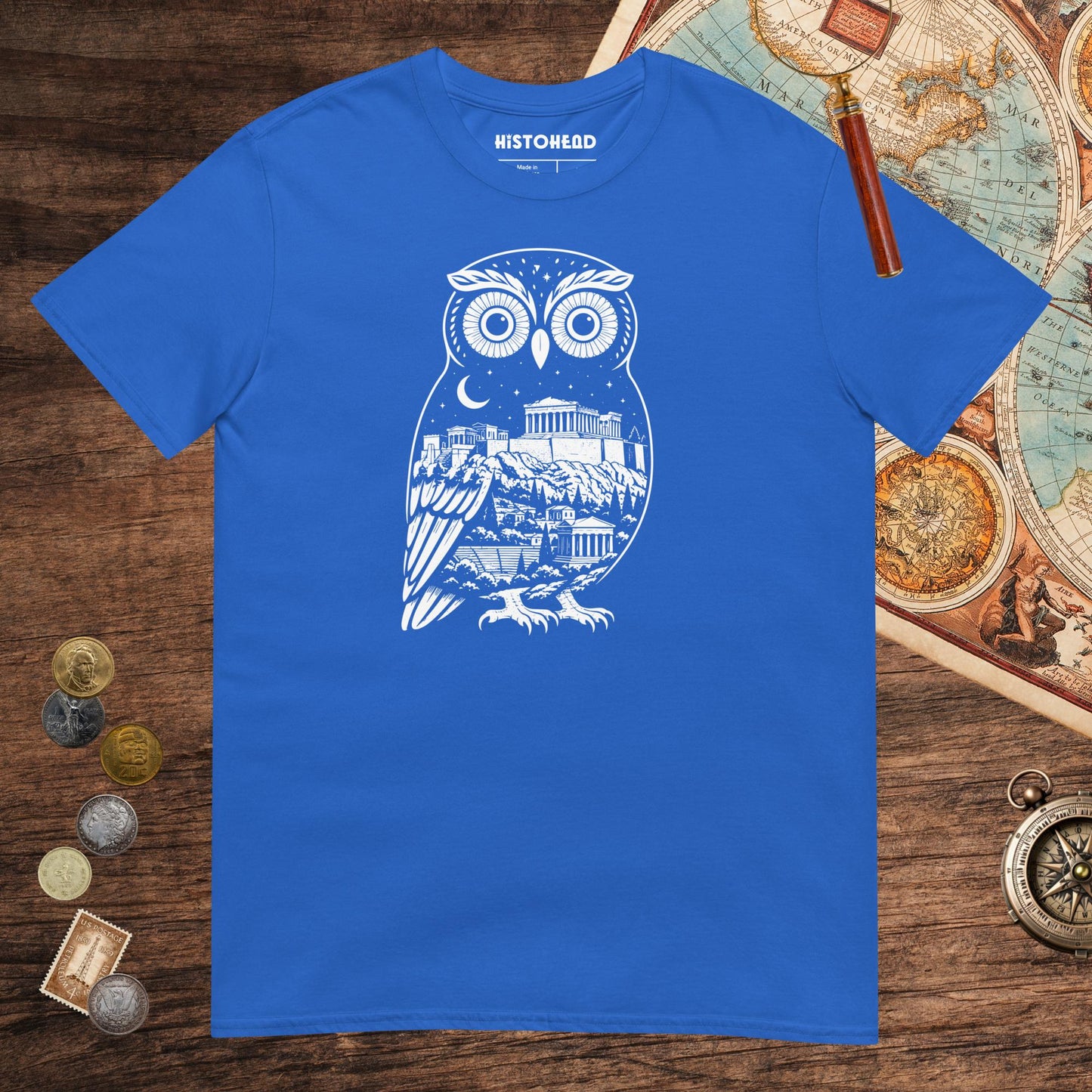 Royal Athena Owl Tee - history buff gift by HistoHead