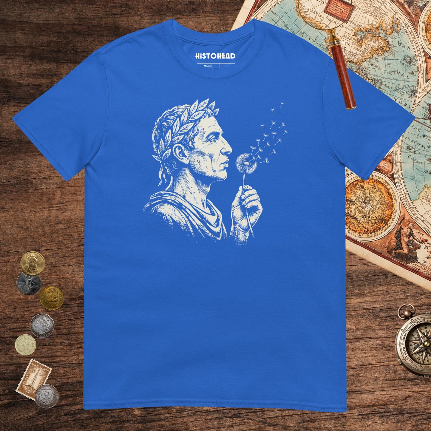 Royal Caesar Blowing Wishes Tee - history buff gift by HistoHead
