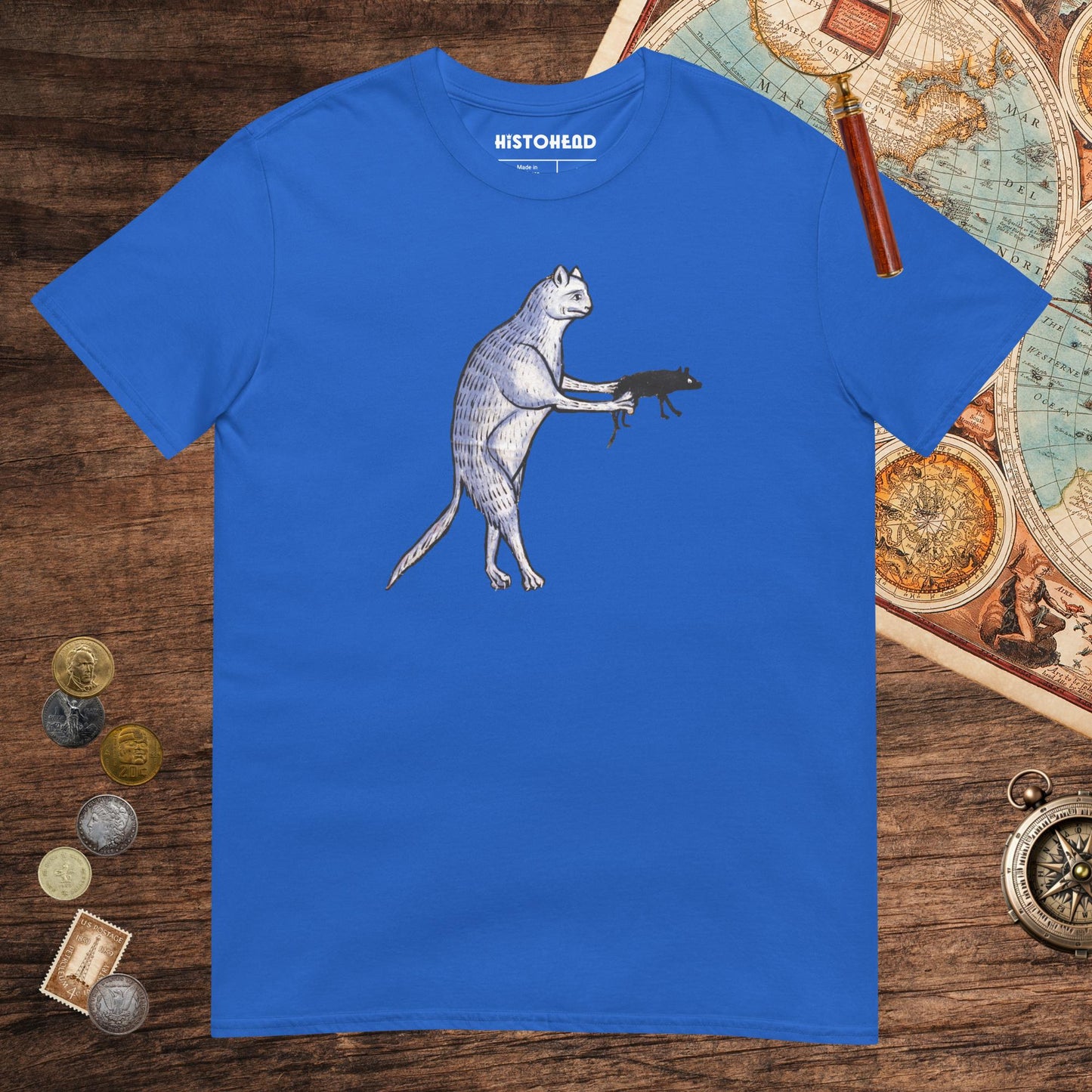 Royal Weird Medieval Cat's Mouse-Gun Tee - history buff gift by HistoHead