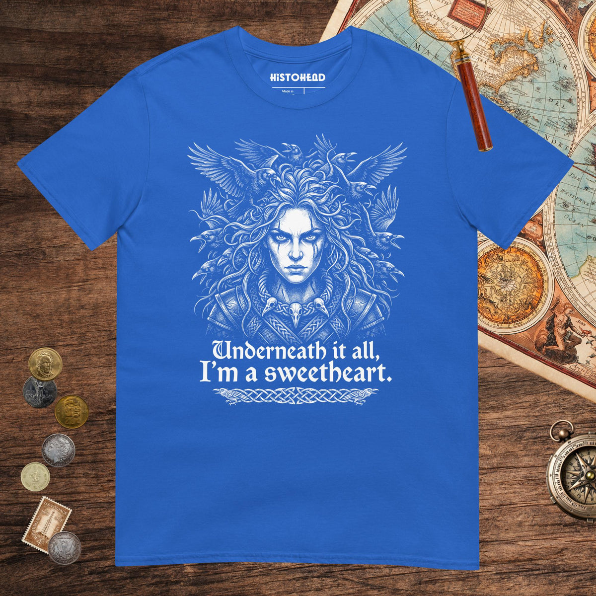 Royal The Morrigan Underneath I'm a Sweetheart Tee - history buff gift by HistoHead
