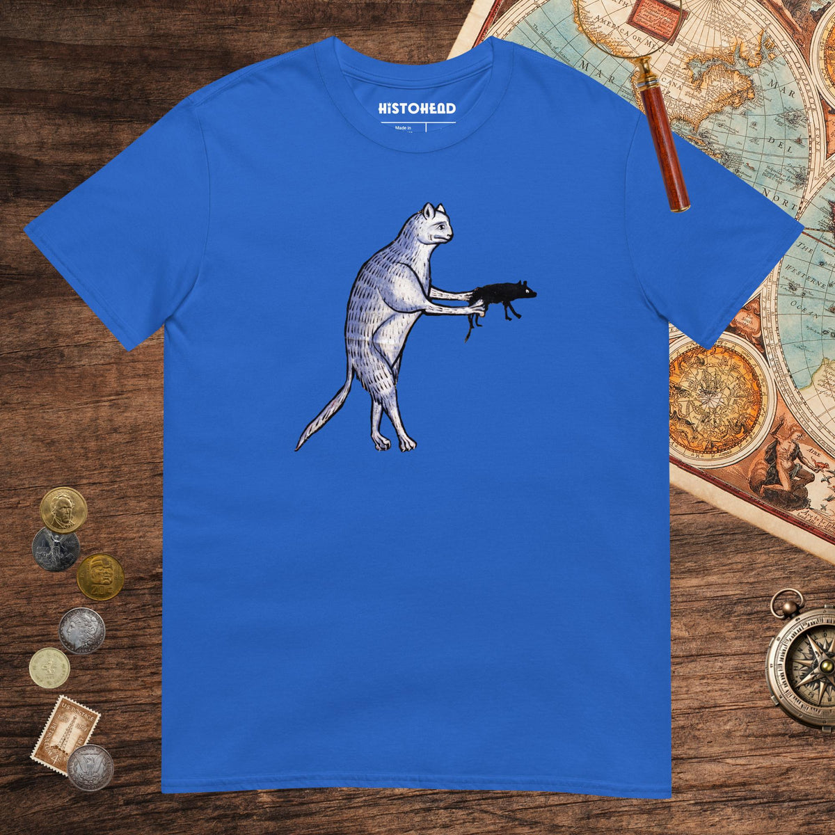 Royal Weird Medieval Cat's Mouse-Gun Tee - history buff gift by HistoHead