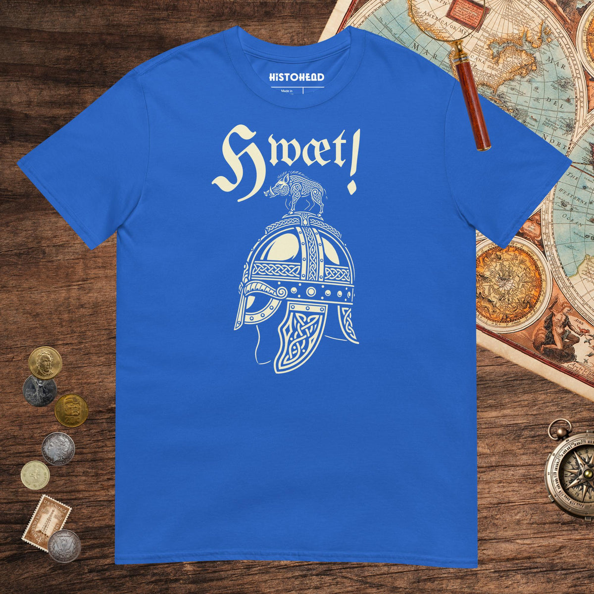 Royal Hwæt Boar-Crested Helmet Tee - history buff gift by HistoHead