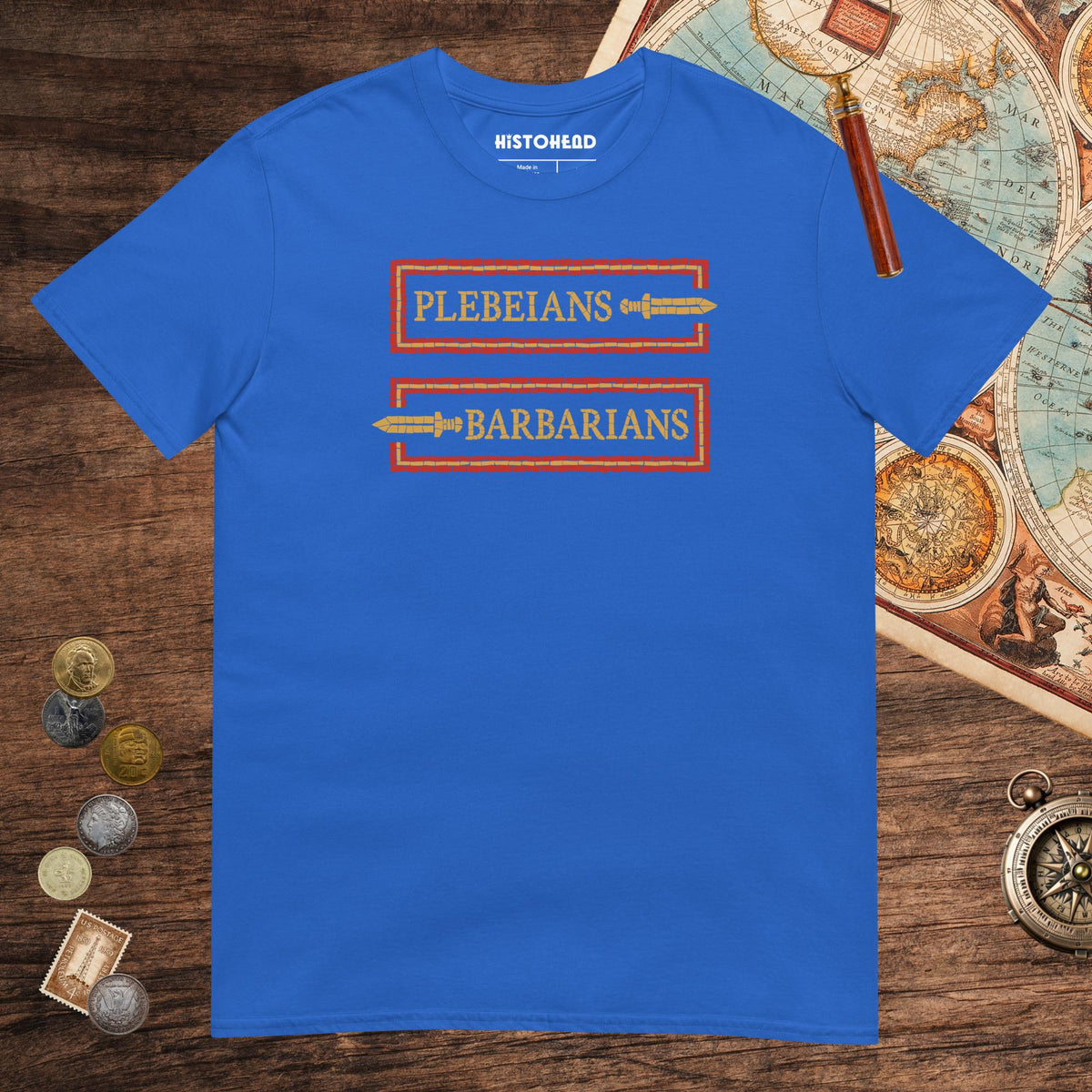Royal Mosaic Plebeians or Barbarians Tee - history buff gift by HistoHead