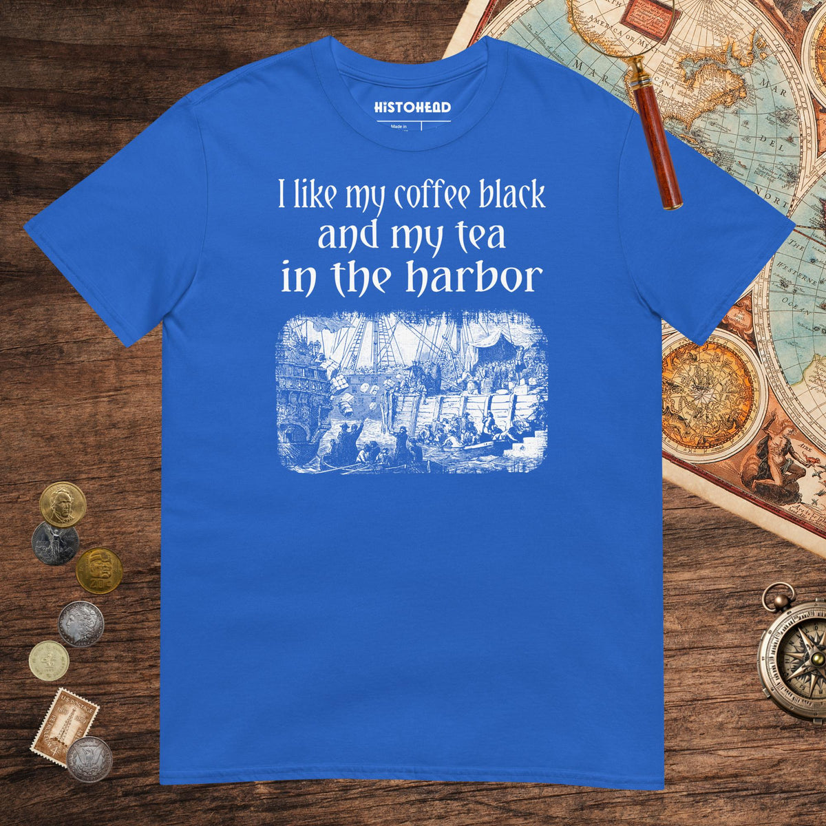 Royal Coffee Black Tea in the Harbor Tee - history buff gift by HistoHead
