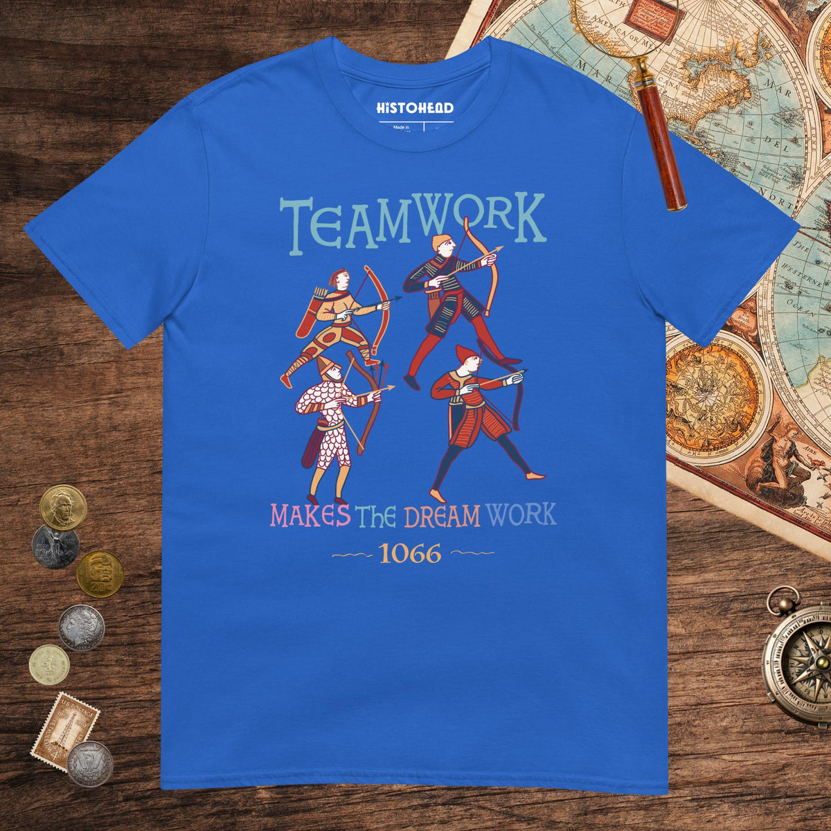 Royal Bayeux Tapestry Teamwork Makes the Dream Work Tee - history buff gift by HistoHead