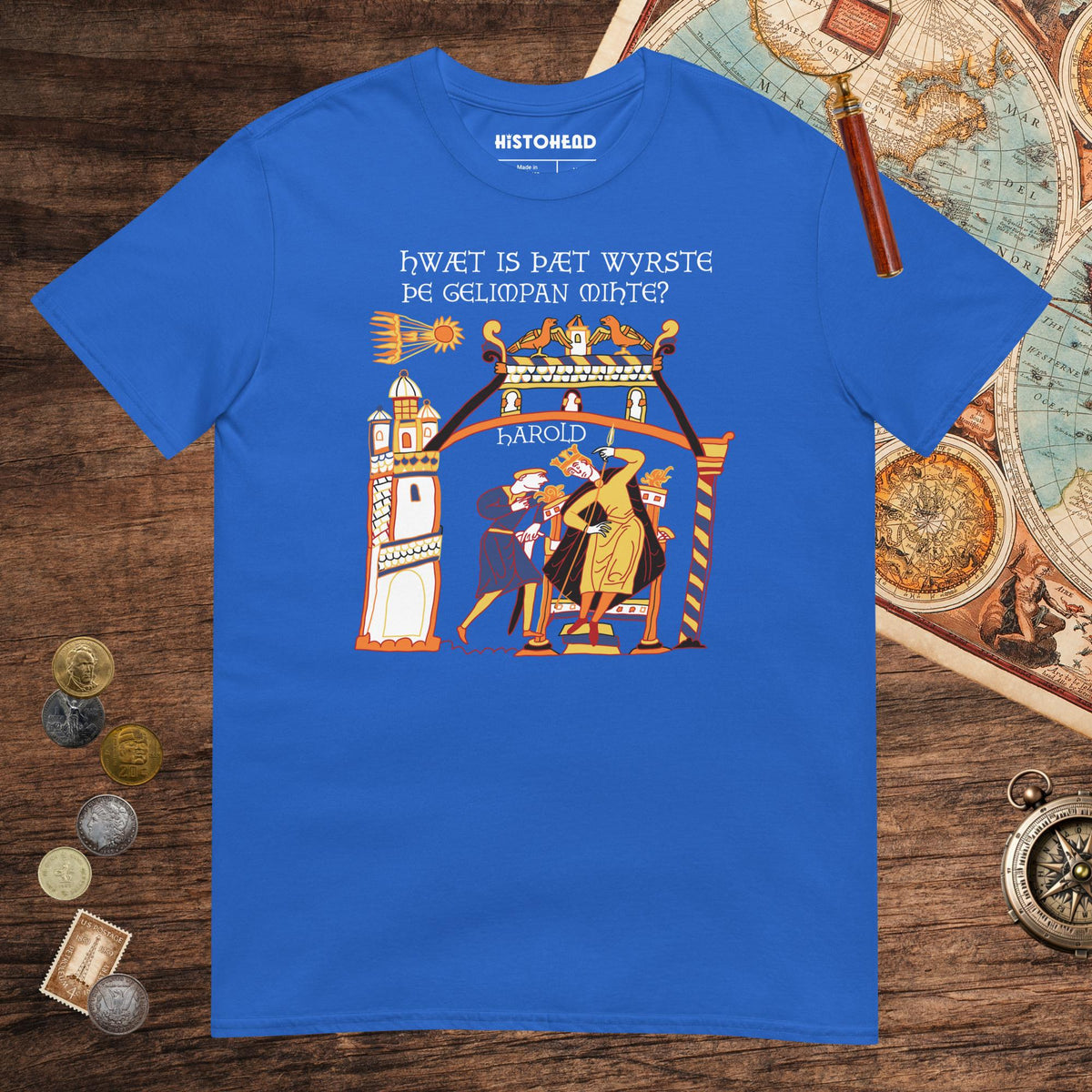 Royal Bayeux Tapestry What's the Worst That Could Happen in Old English Tee - history buff gift by HistoHead