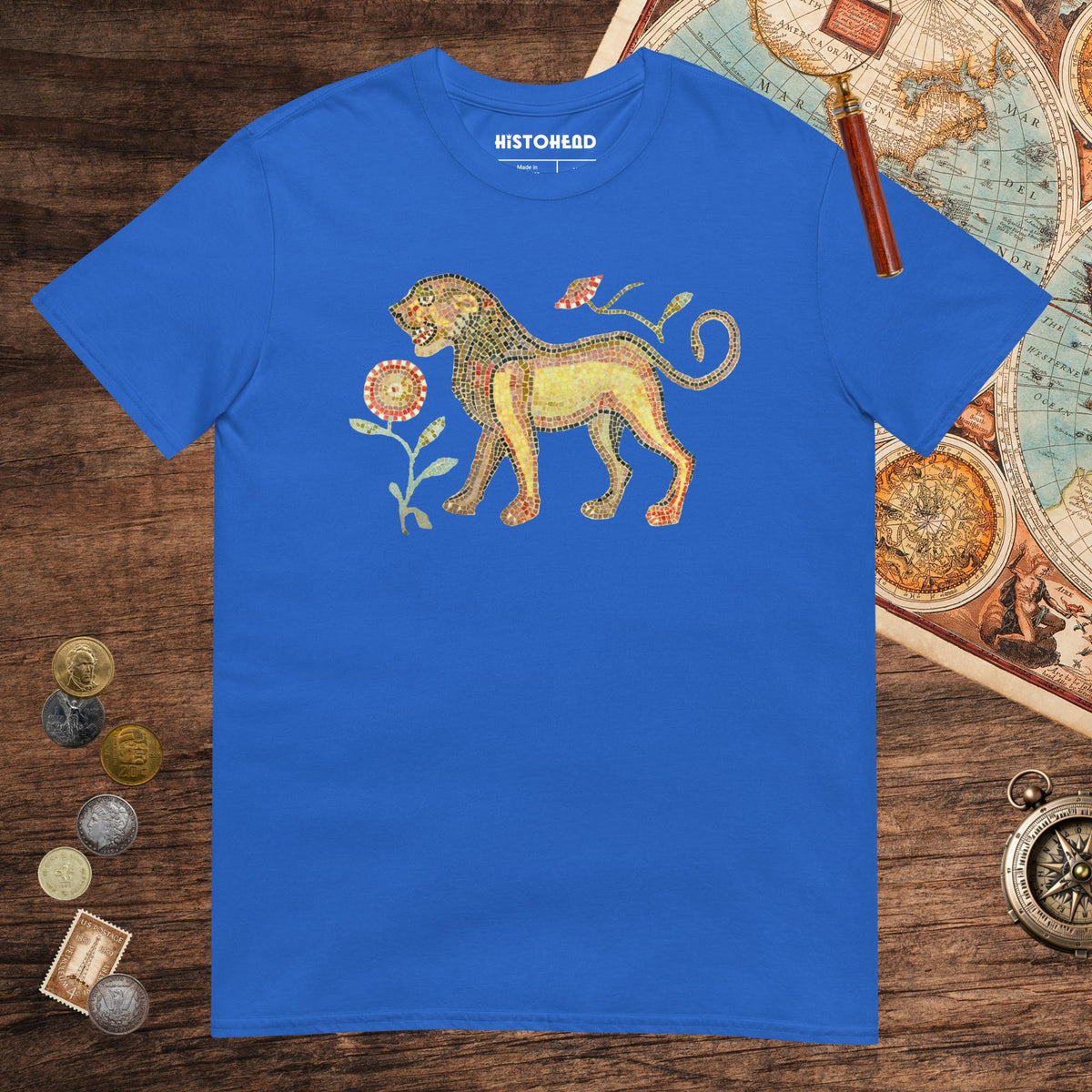 Royal Ancient Roman Mosaic Lion Tee - history buff gift by HistoHead