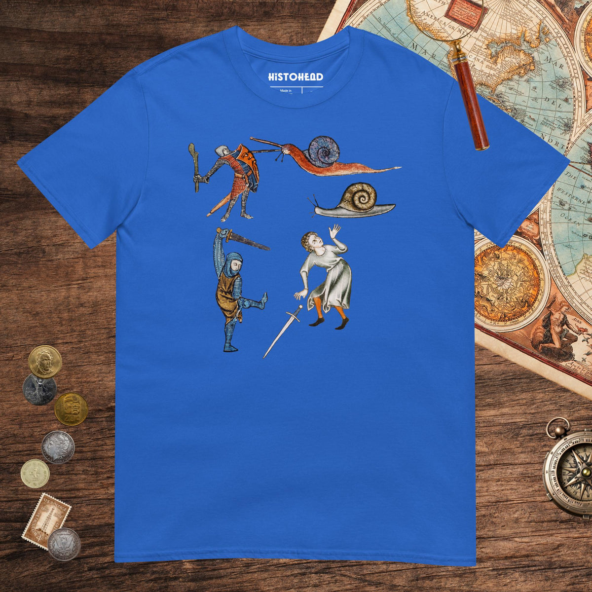 Royal Medieval Marginalia Snail Enemy Tee - history buff gift by HistoHead