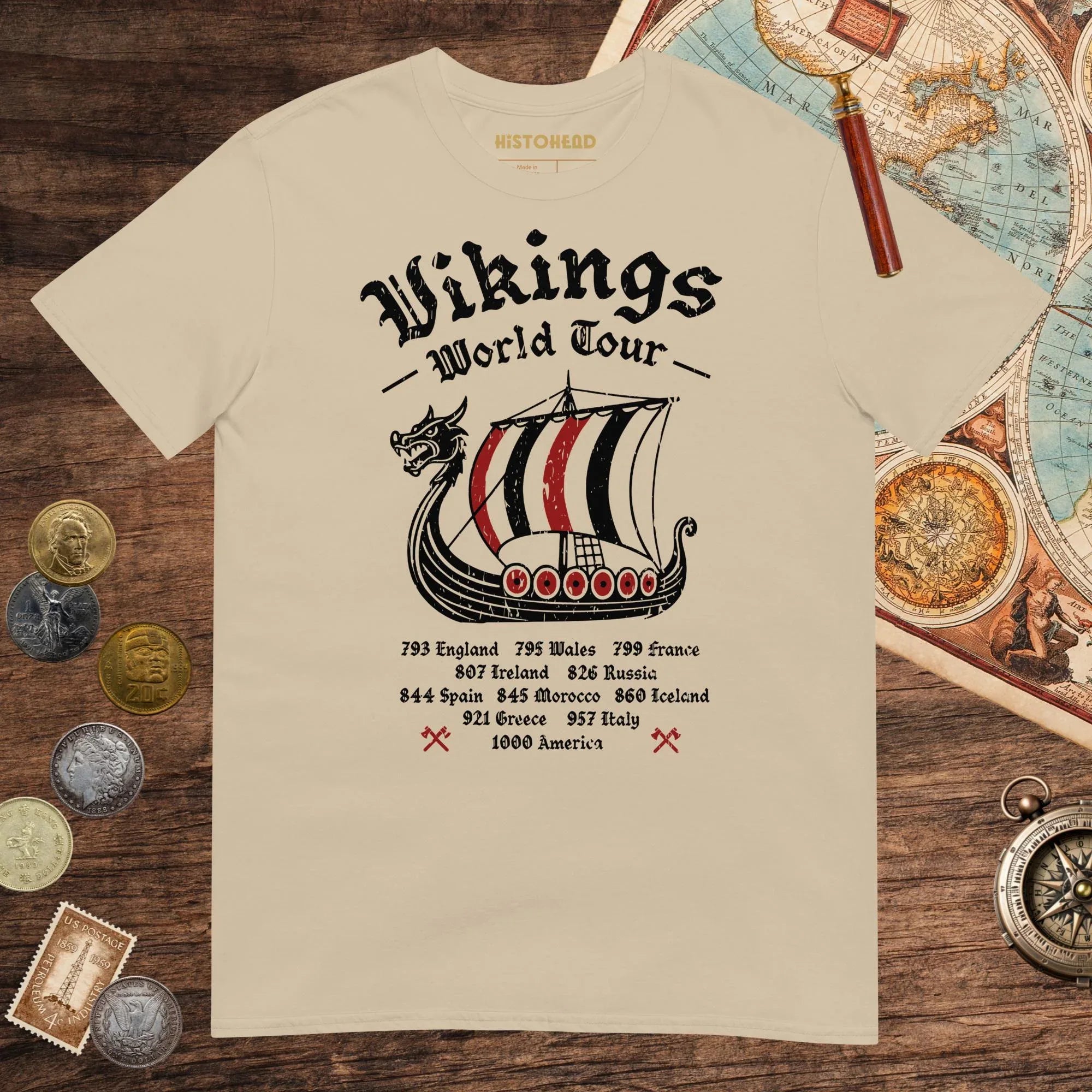Sand Vikings World Tour Tee - history buff gift by HistoHead