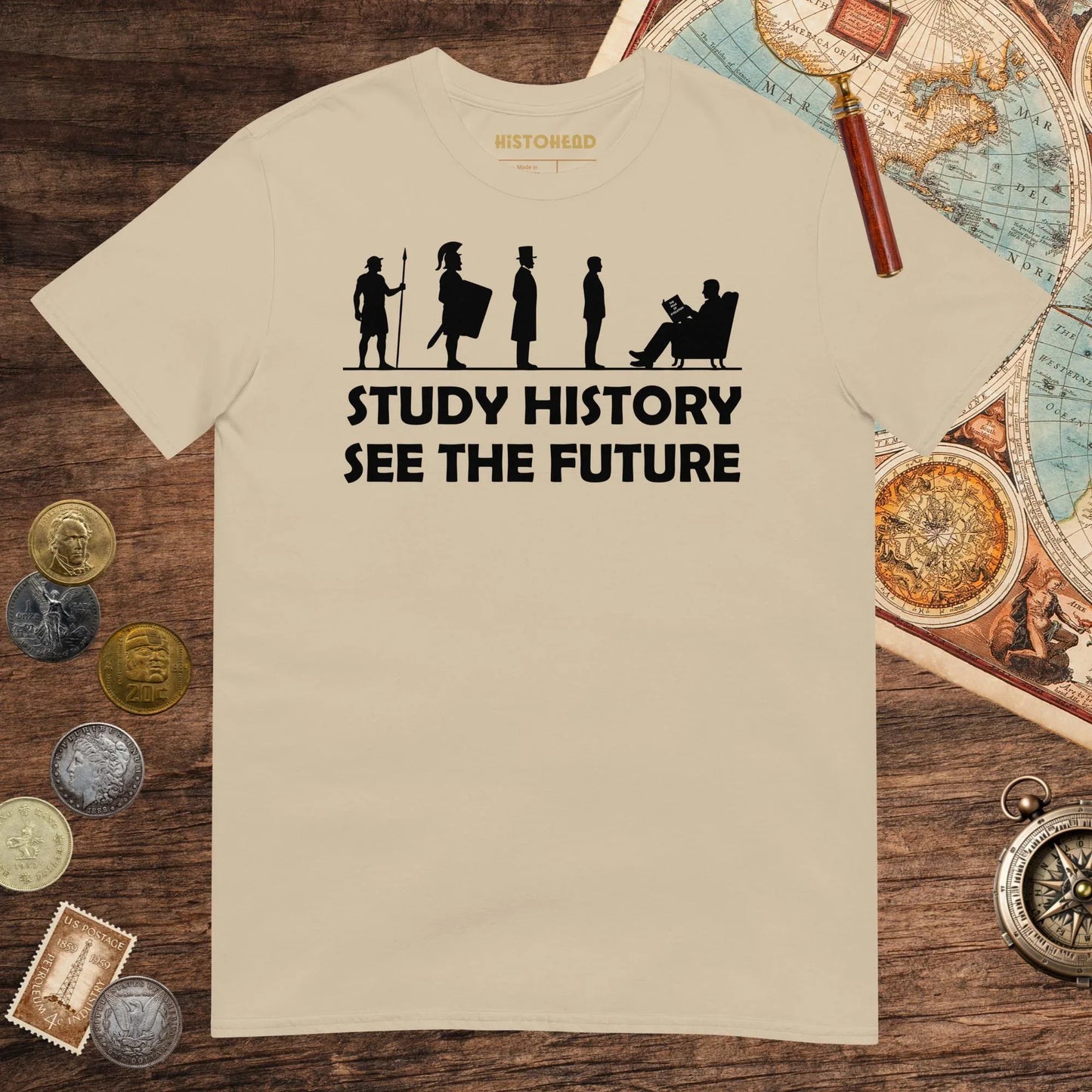 Sand Study History See the Future Tee - history buff gift by HistoHead