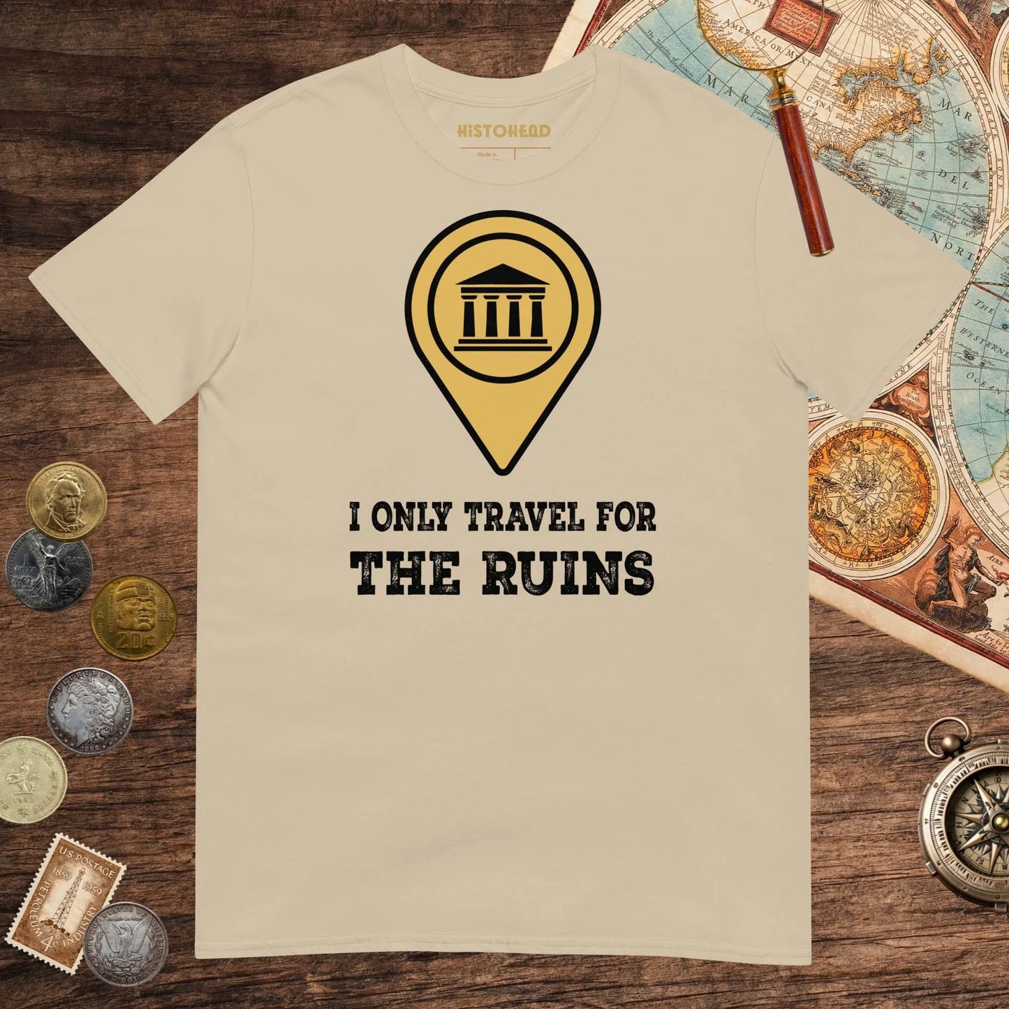 Sand Travel for the Ruins Tee - history buff gift by HistoHead