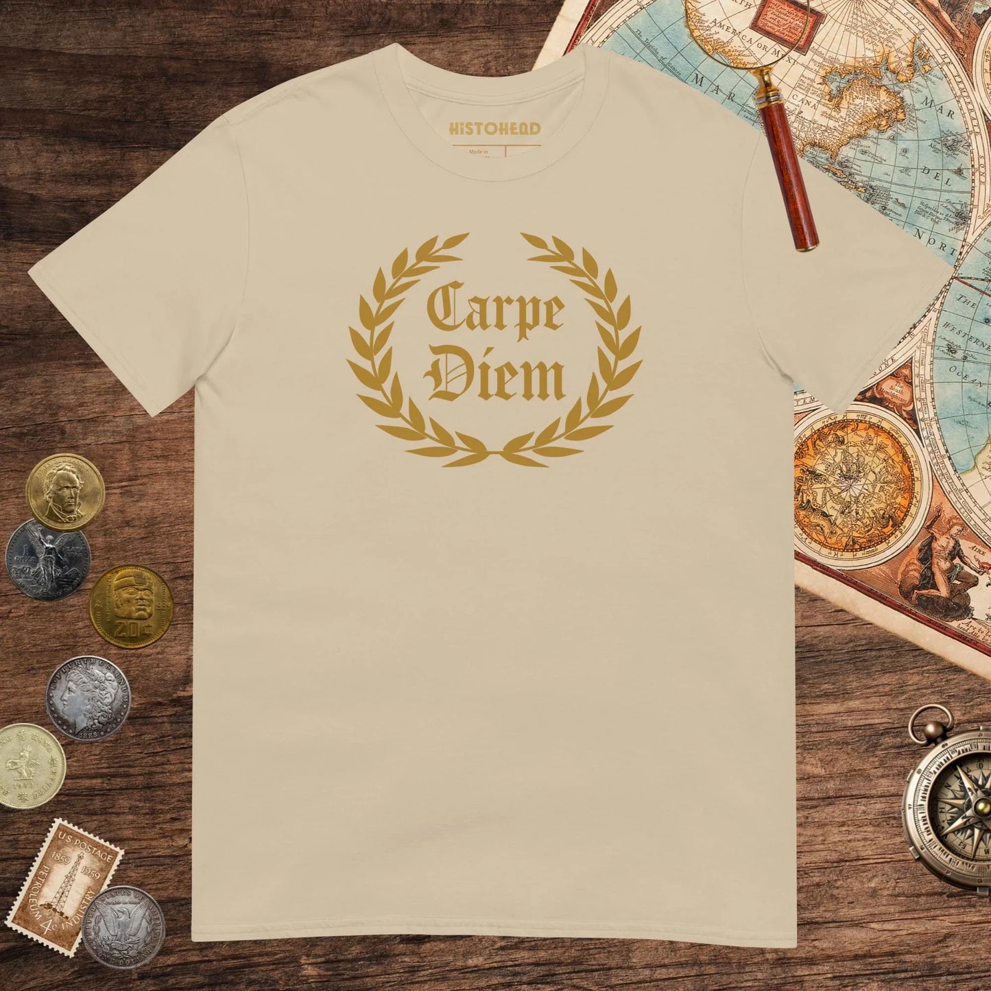Sand Carpe Diem Tee - history buff gift by HistoHead