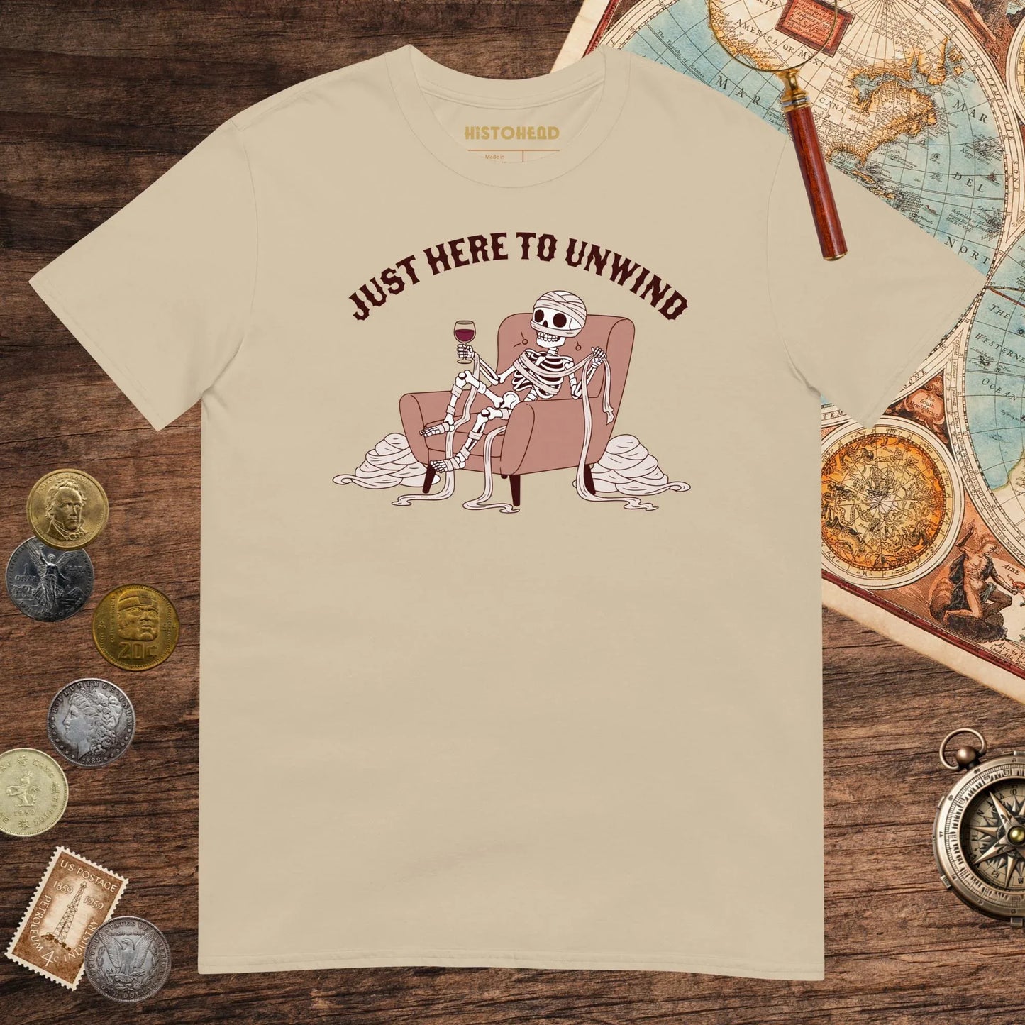 Sand Just Here to Unwind Tee - history buff gift by HistoHead