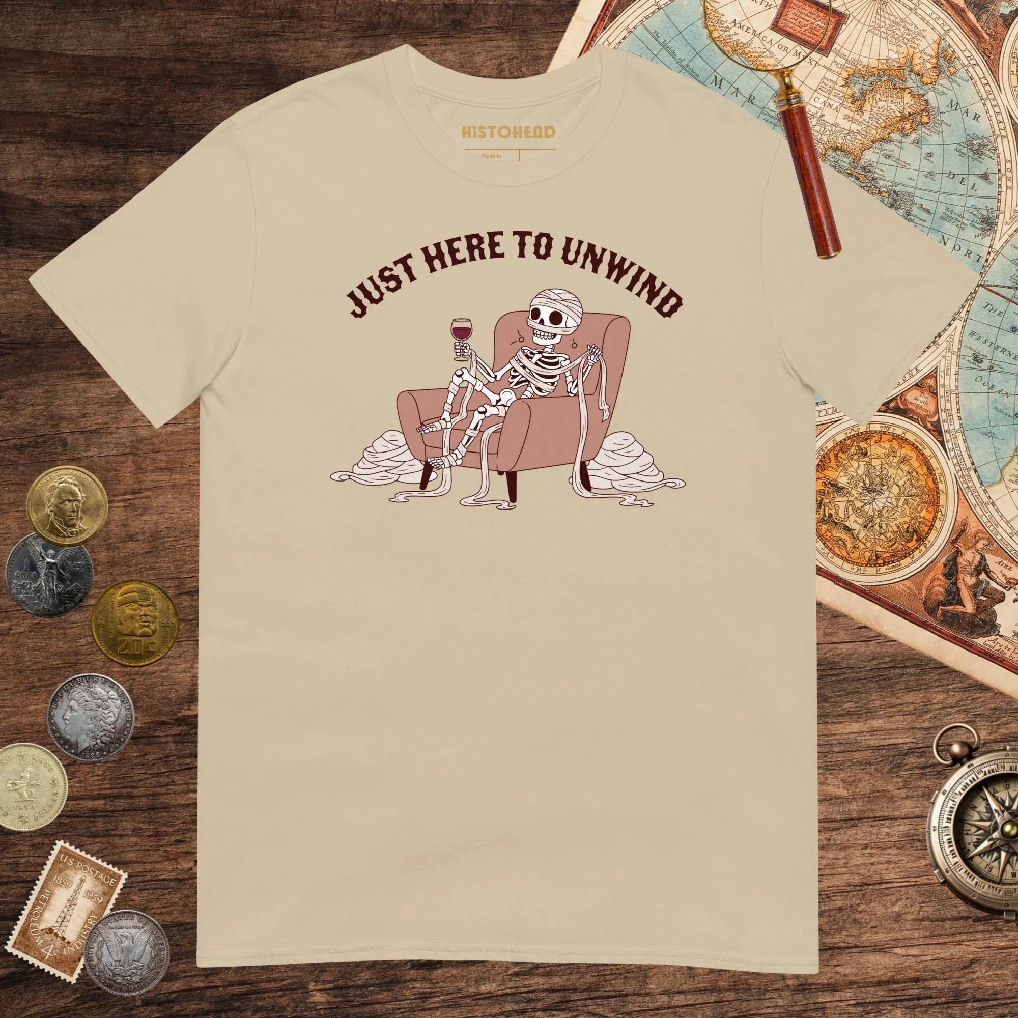 Sand Just Here to Unwind Tee - history buff gift by HistoHead