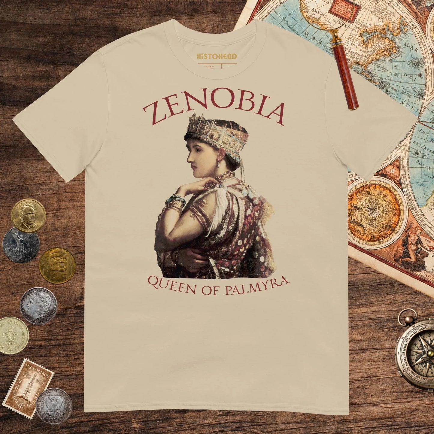 Sand Zenobia Queen of Palmyra Tee - history buff gift by HistoHead