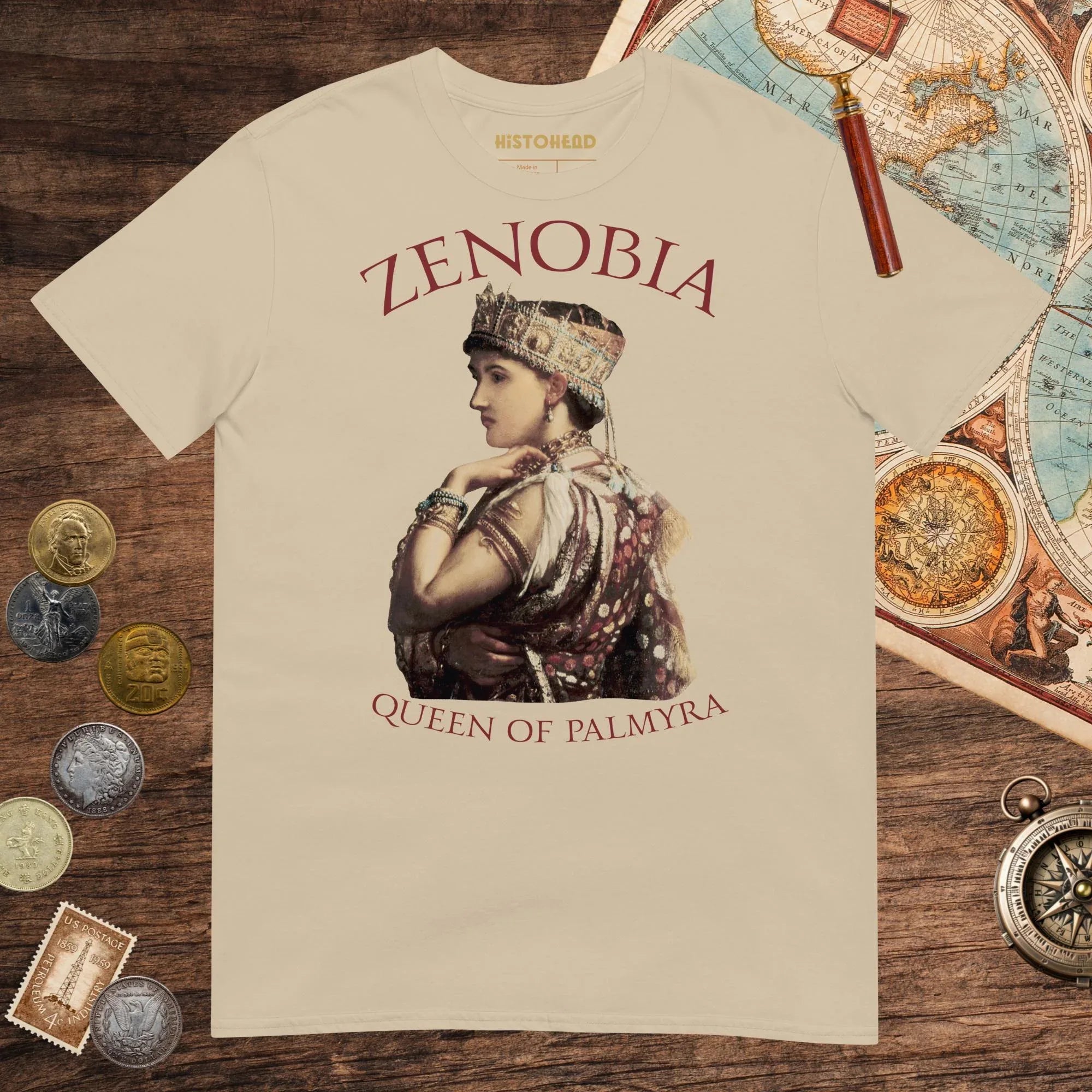 Sand Zenobia Queen of Palmyra Tee - history buff gift by HistoHead
