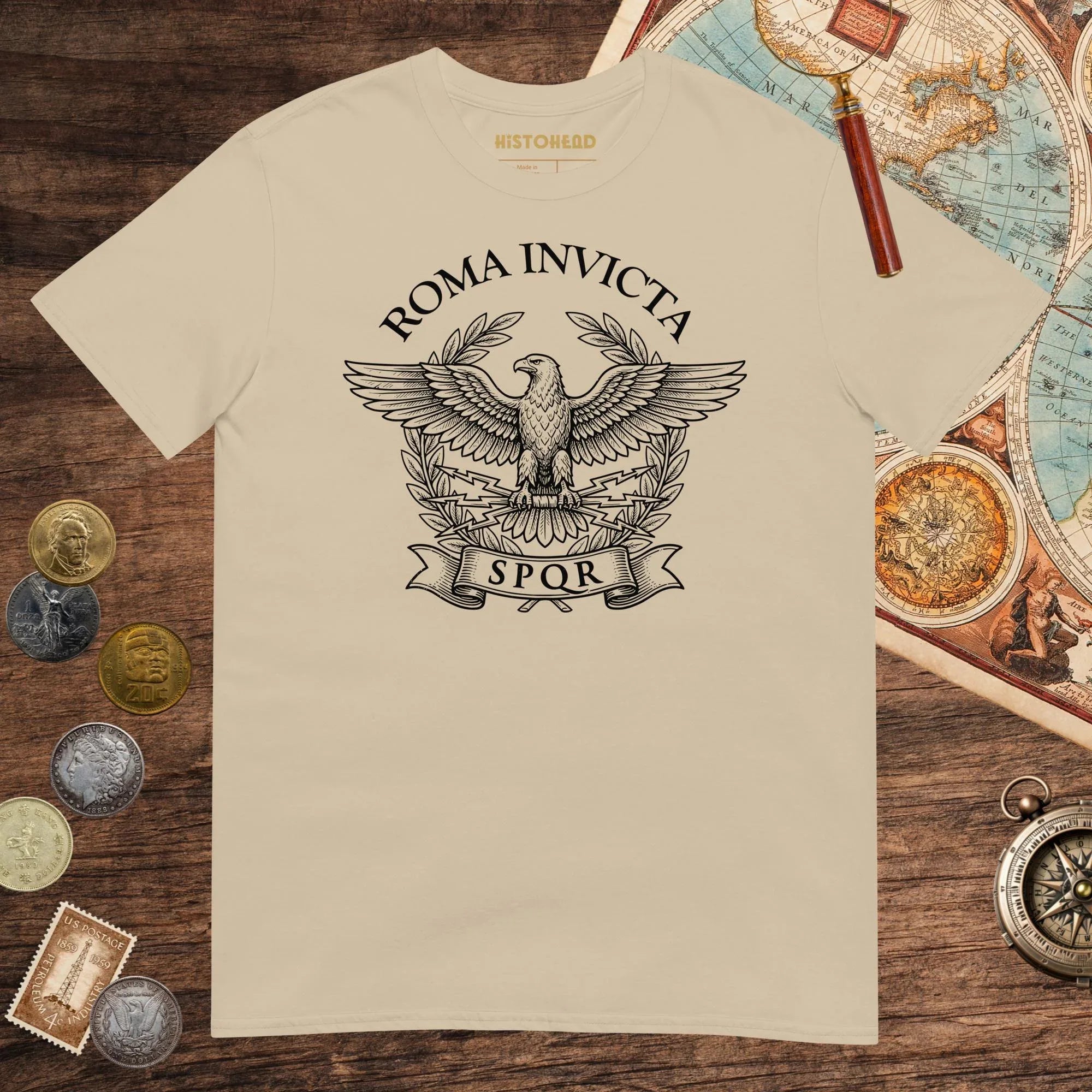 Sand Roma Invicta Tee - history buff gift by HistoHead