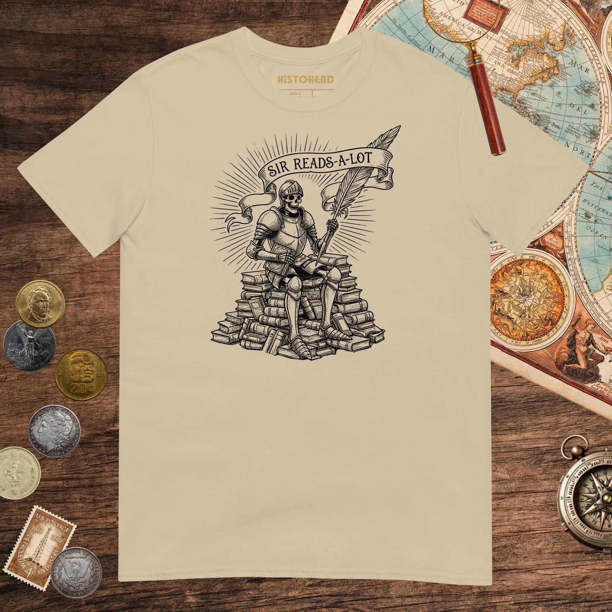 Sand Sir Reads-A-Lot Tee - history buff gift by HistoHead