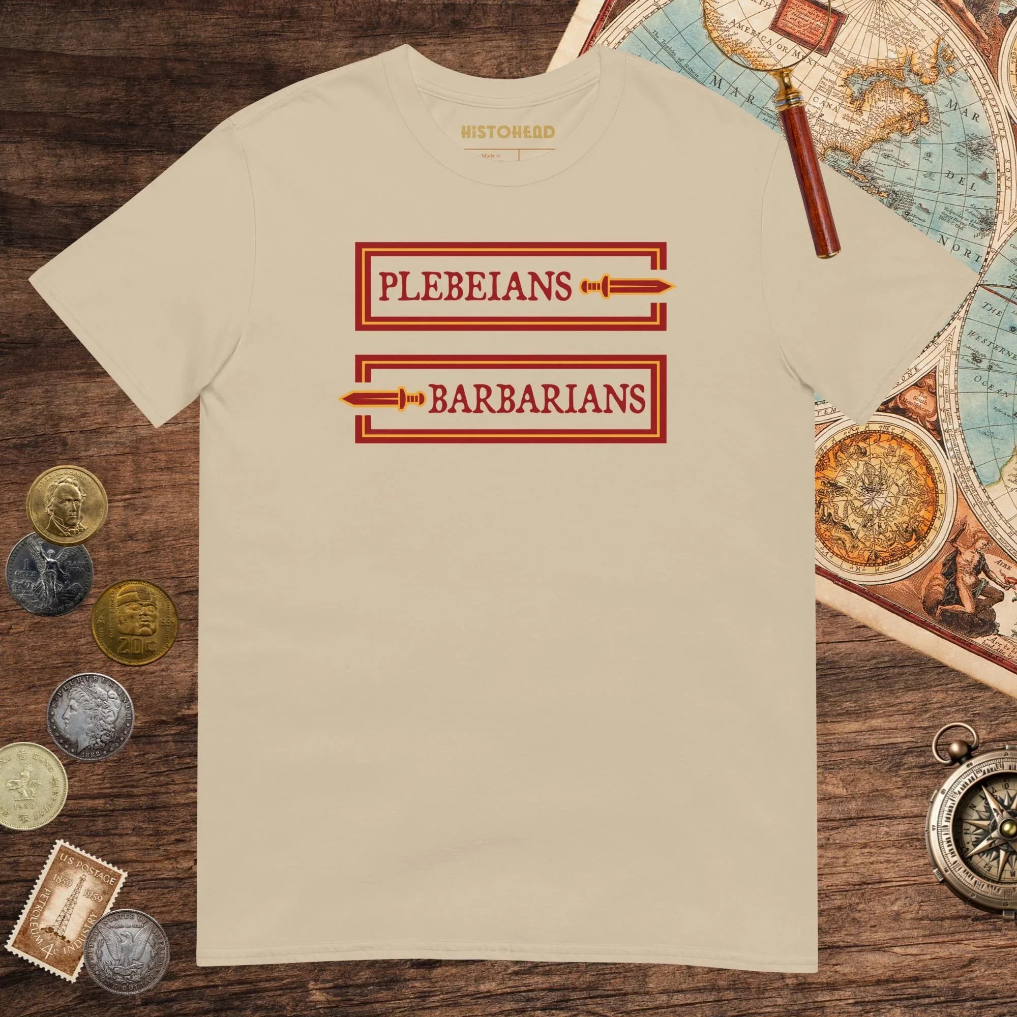 Sand Plebeians or Barbarians Tee - history buff gift by HistoHead