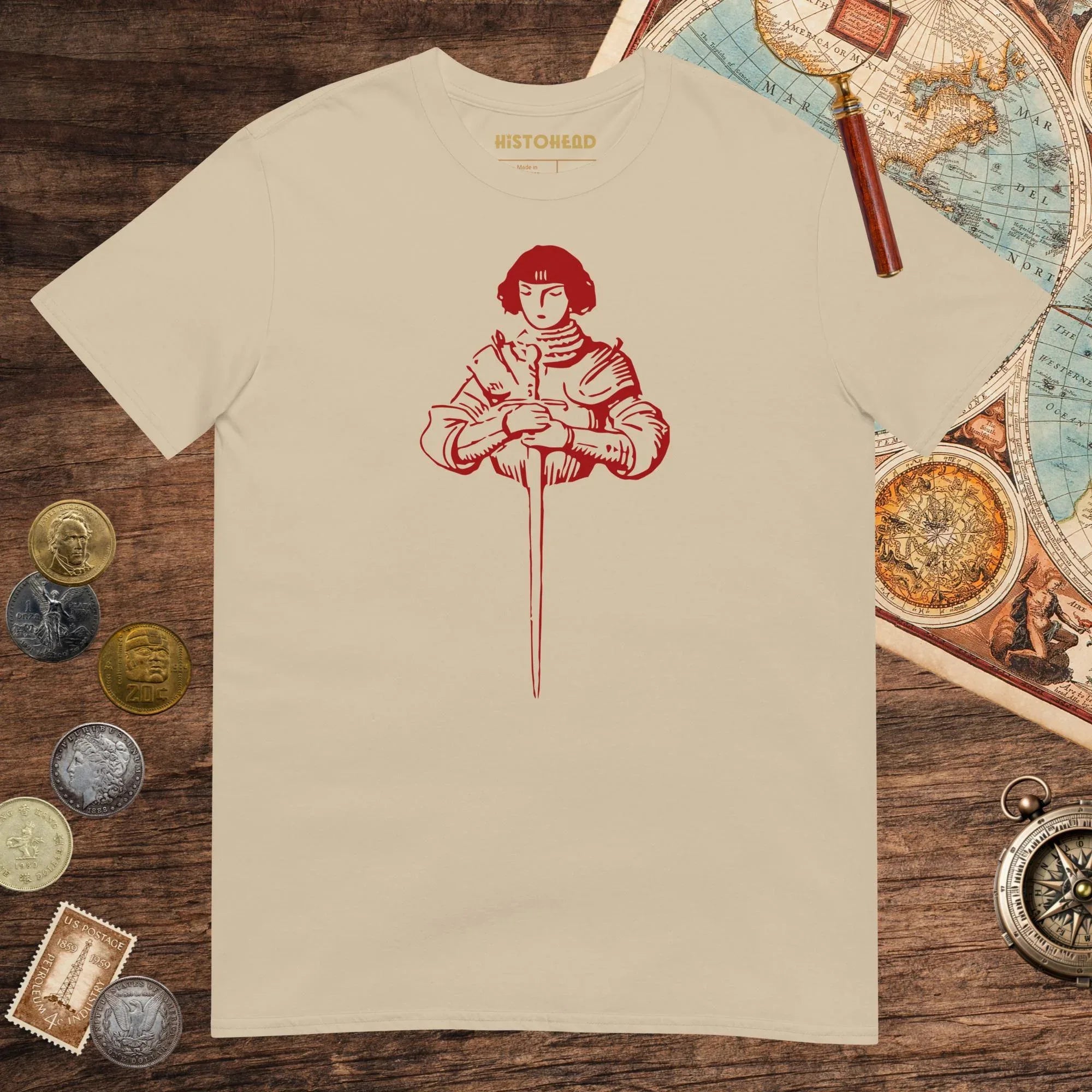 Sand Joan of Arc Stamp Tee - history buff gift by HistoHead