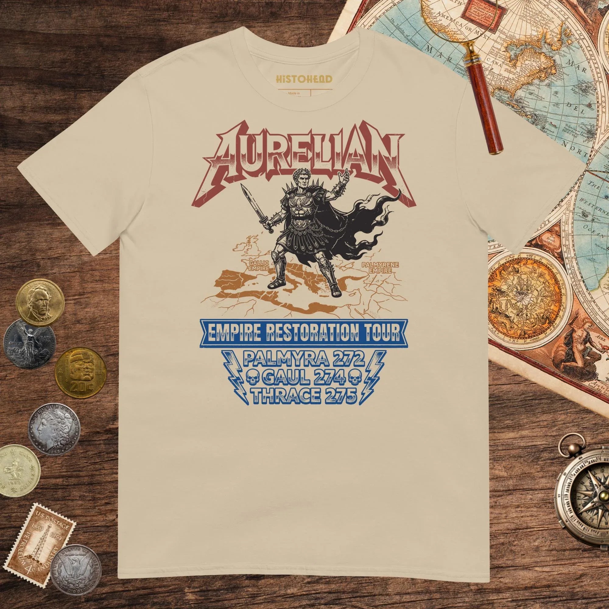 Sand Aurelian Empire Restoration Tour Tee - history buff gift by HistoHead