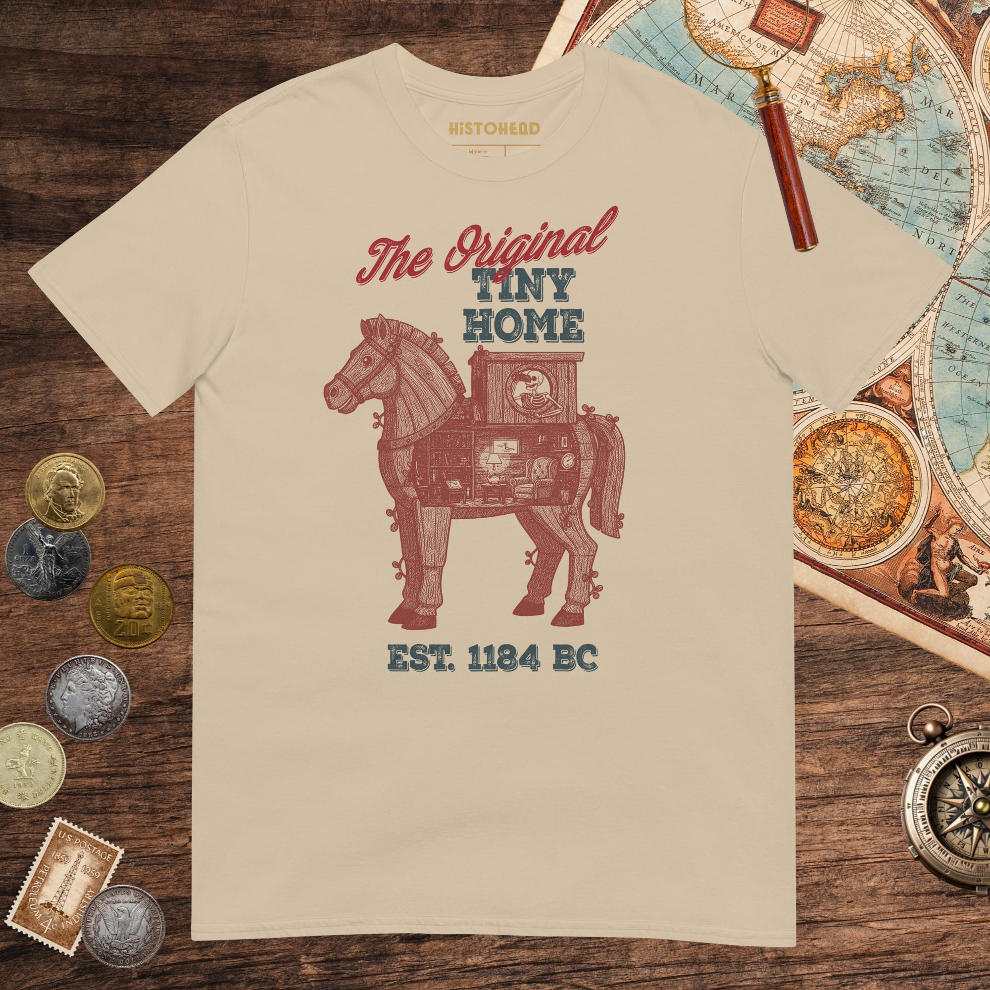 Sand Trojan Horse the Original Tiny Home Tee - history buff gift by HistoHead