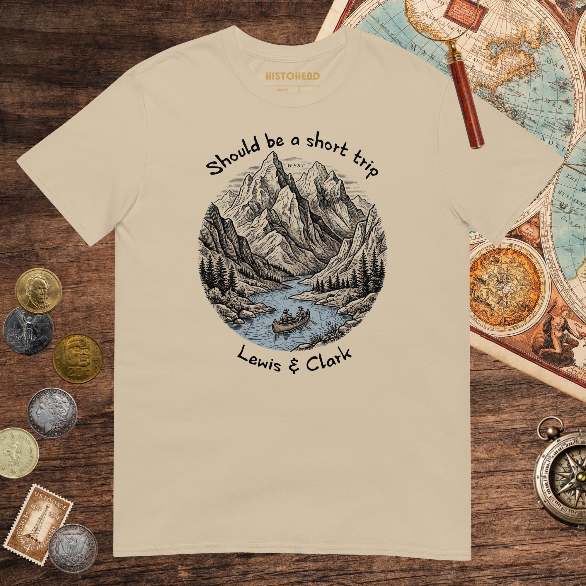 Sand Lewis & Clark Short Trip Tee - history buff gift by HistoHead