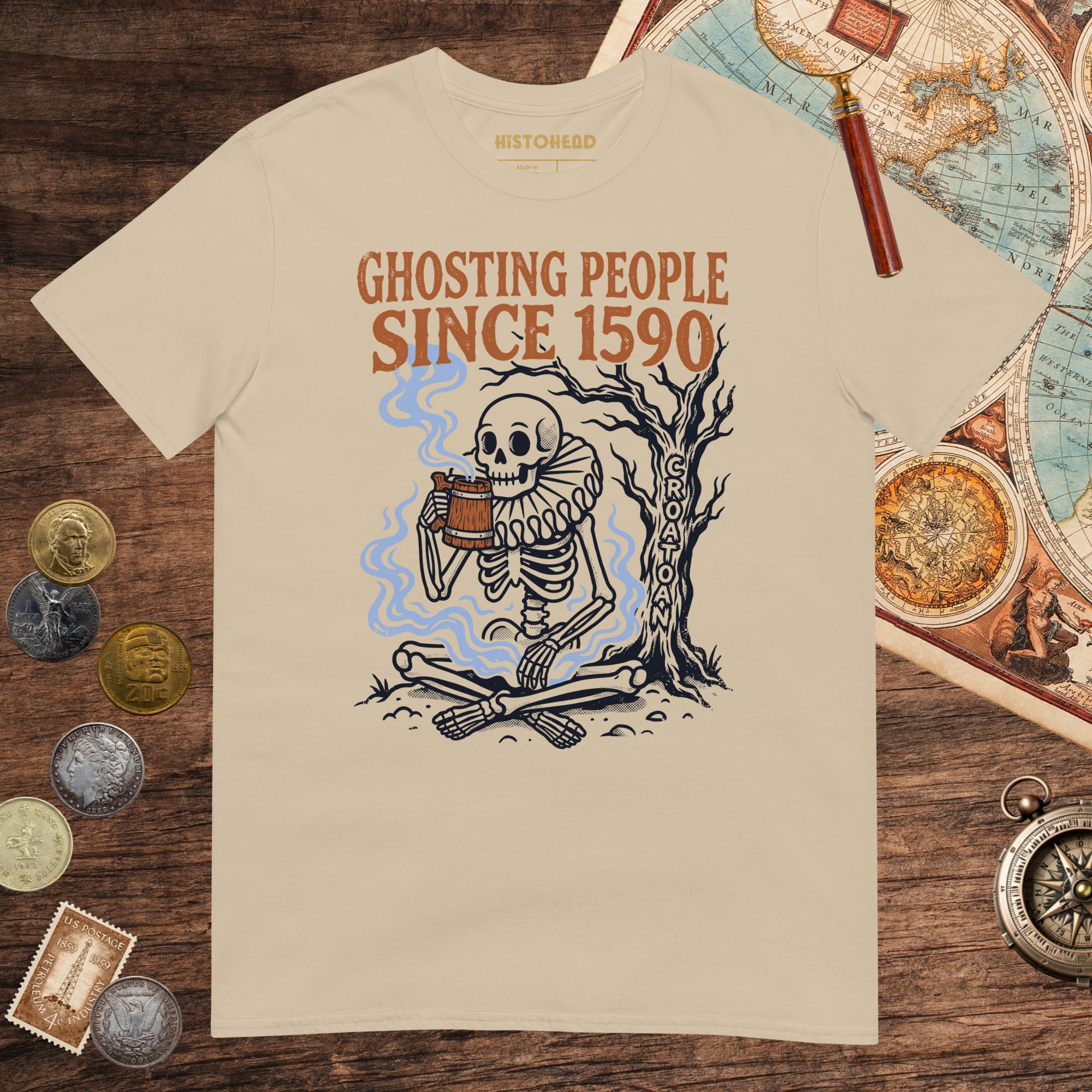 Sand Roanoke Colony Ghosting Since 1590 Tee - history buff gift by HistoHead