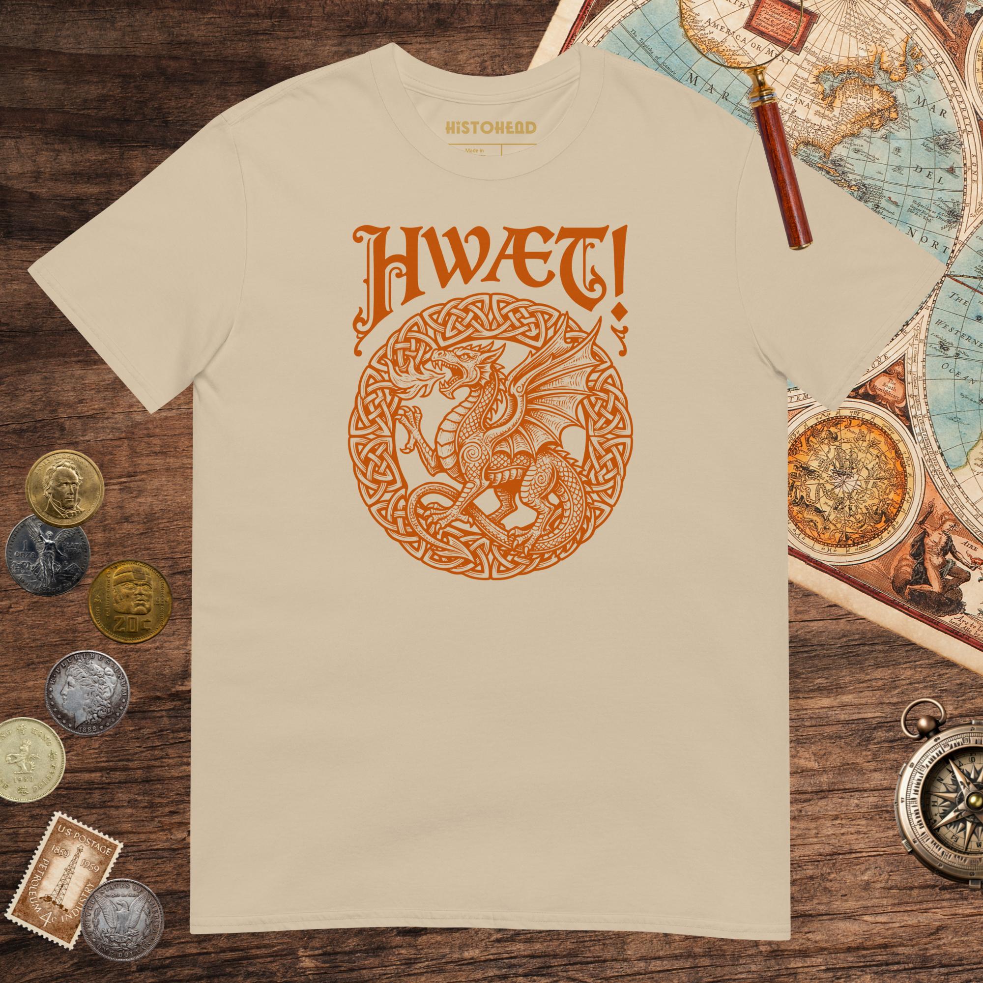 Sand Hwæt Dragon Tee - history buff gift by HistoHead