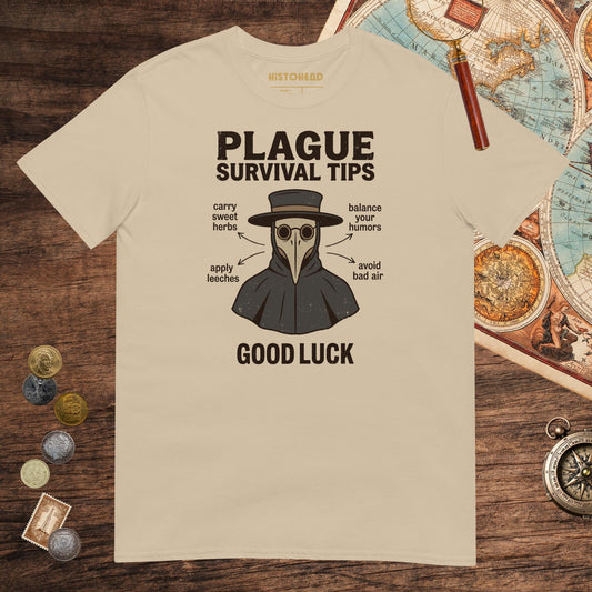 Sand Plague Survival Tips Tee - history buff gift by HistoHead