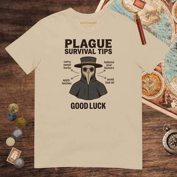 Sand Plague Survival Tips Tee - history buff gift by HistoHead
