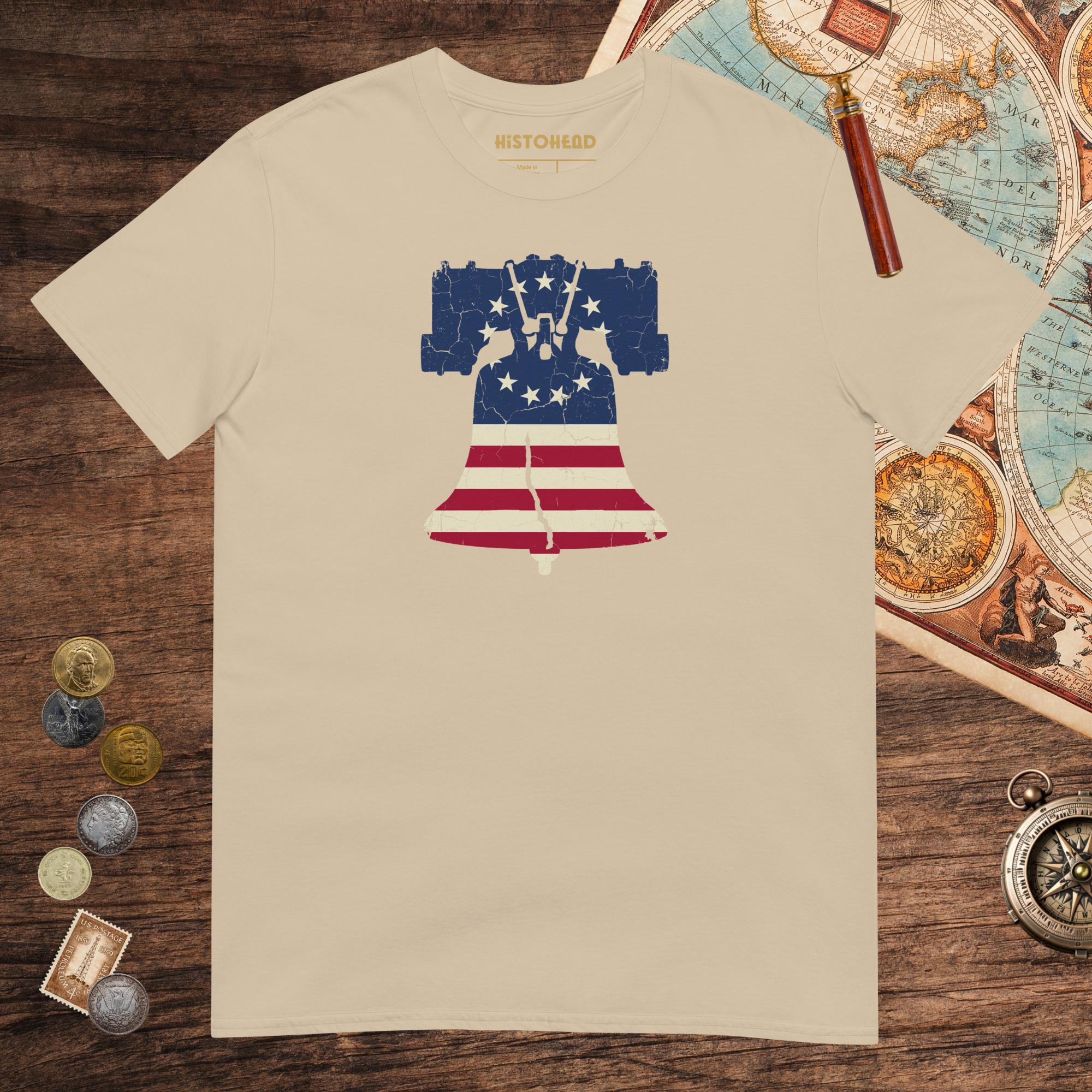 Sand Liberty Bell Tee - history buff gift by HistoHead