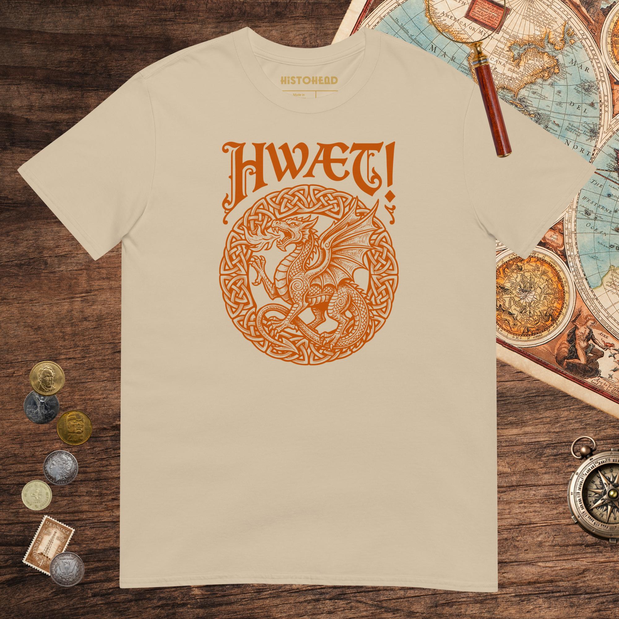 Sand Hwæt Dragon Tee - history buff gift by HistoHead